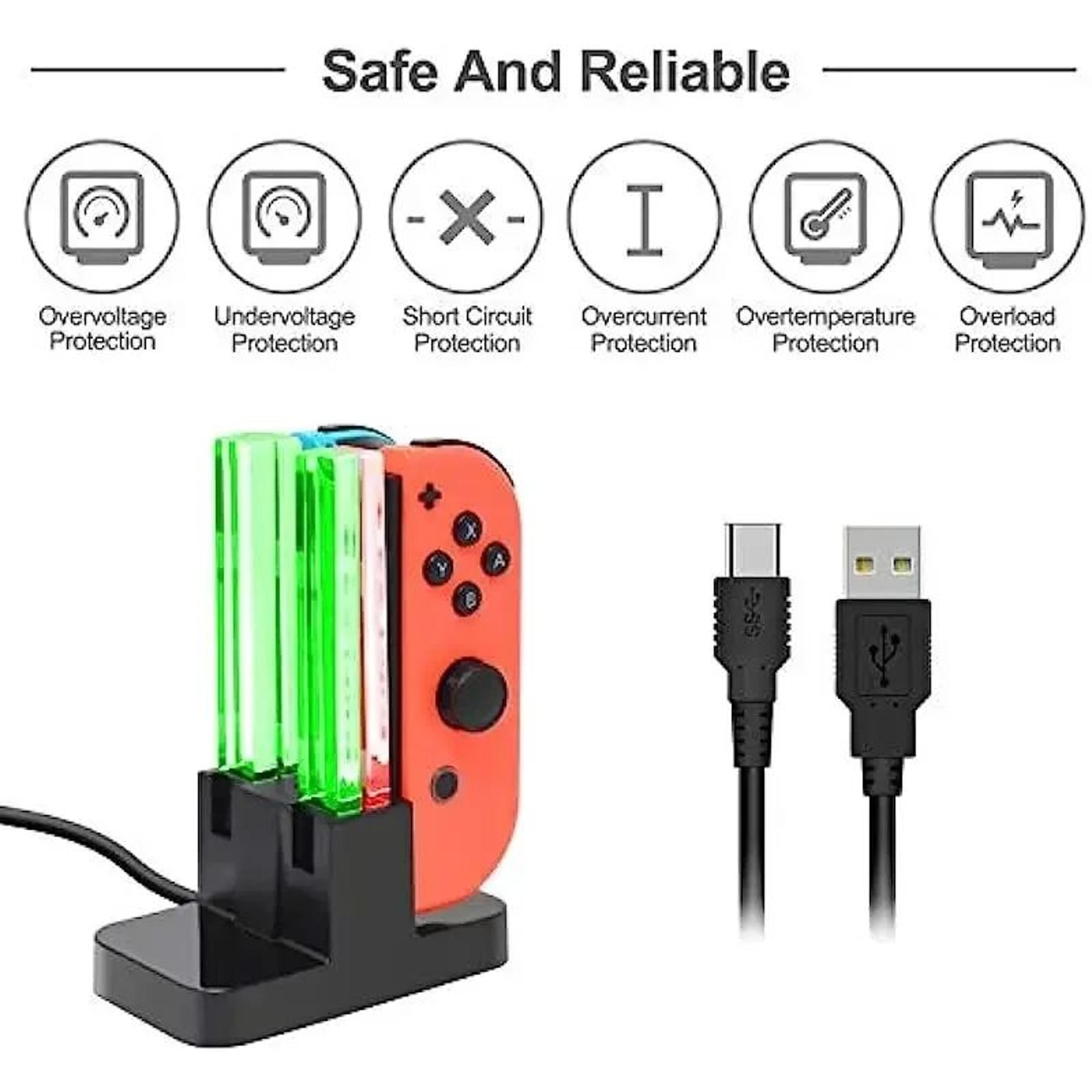 4in1 JoyCon Charging Dock With LED Indicators For Nintendo Switch 4