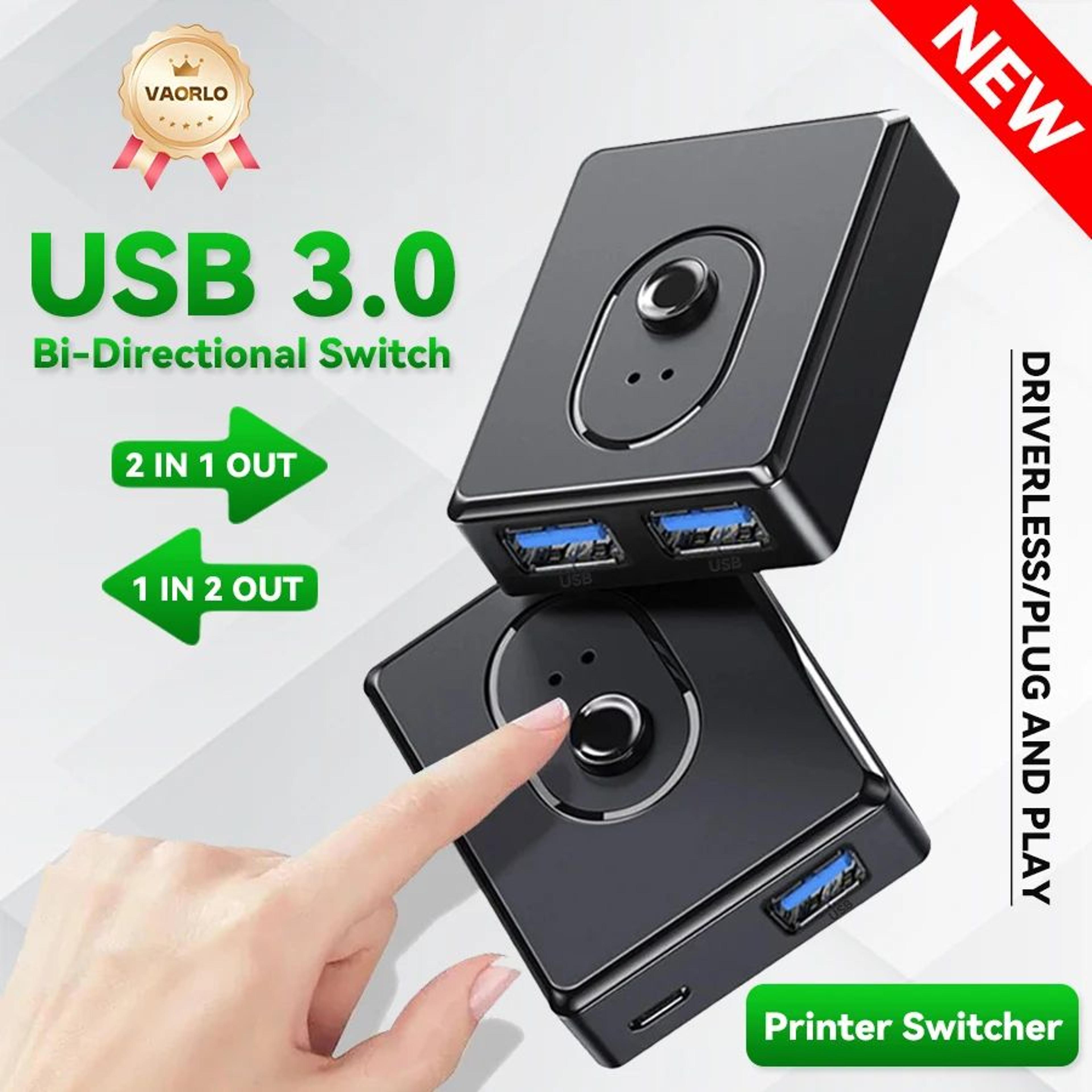 usb 3.0 bidirectional kvm switch for 2 computers and shared usb devices
