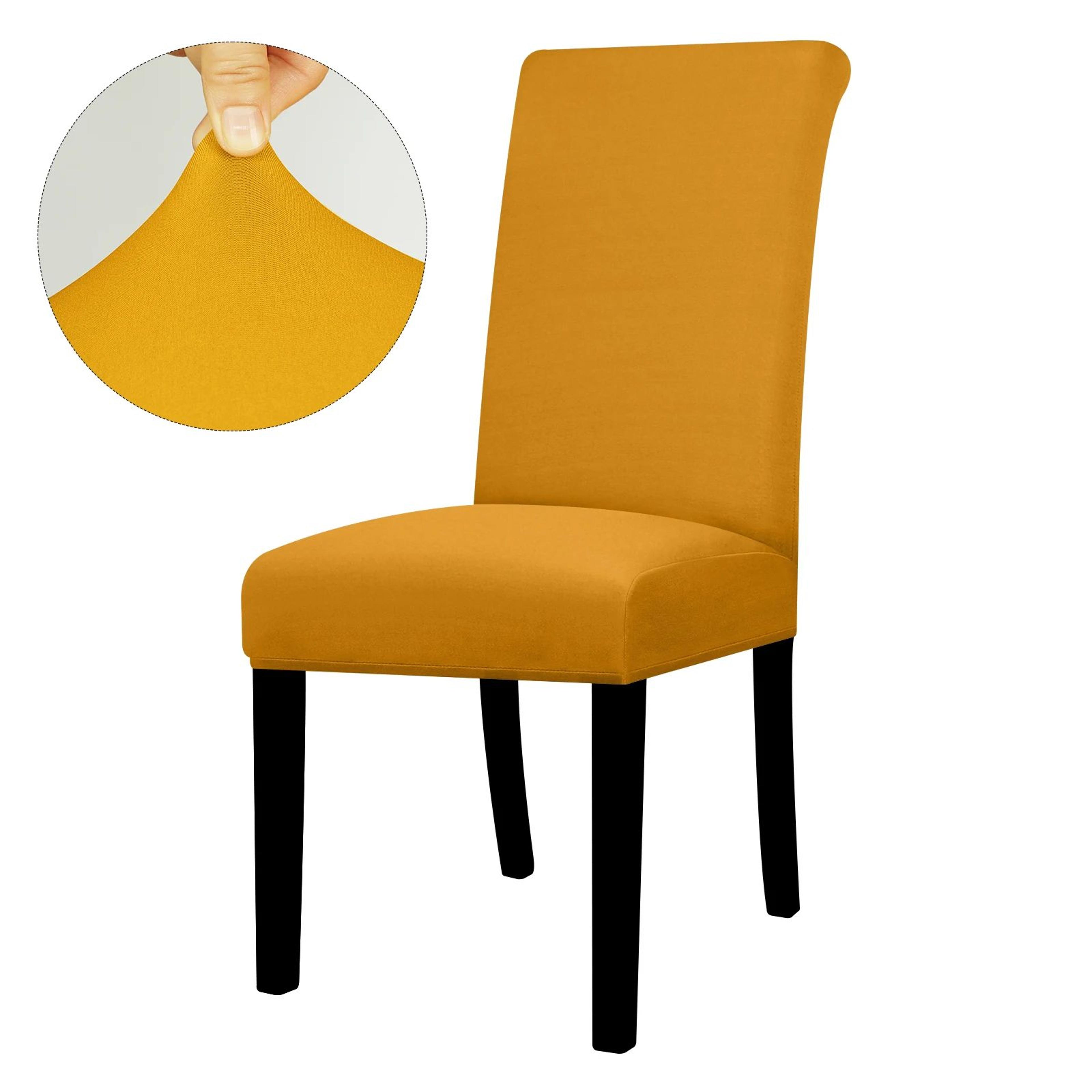 Solid Color Stretch Spandex Dining Chair Cover Adjustable Slipcover 16