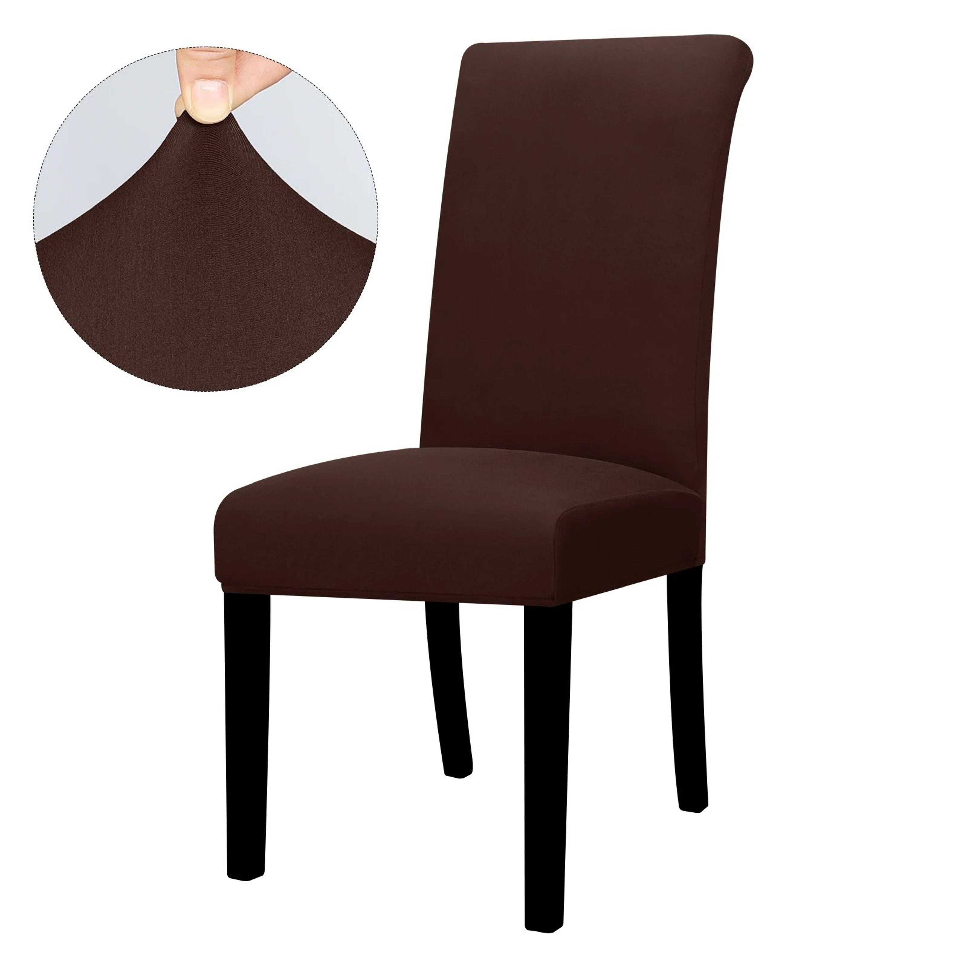 Solid Color Stretch Spandex Dining Chair Cover Adjustable Slipcover 19