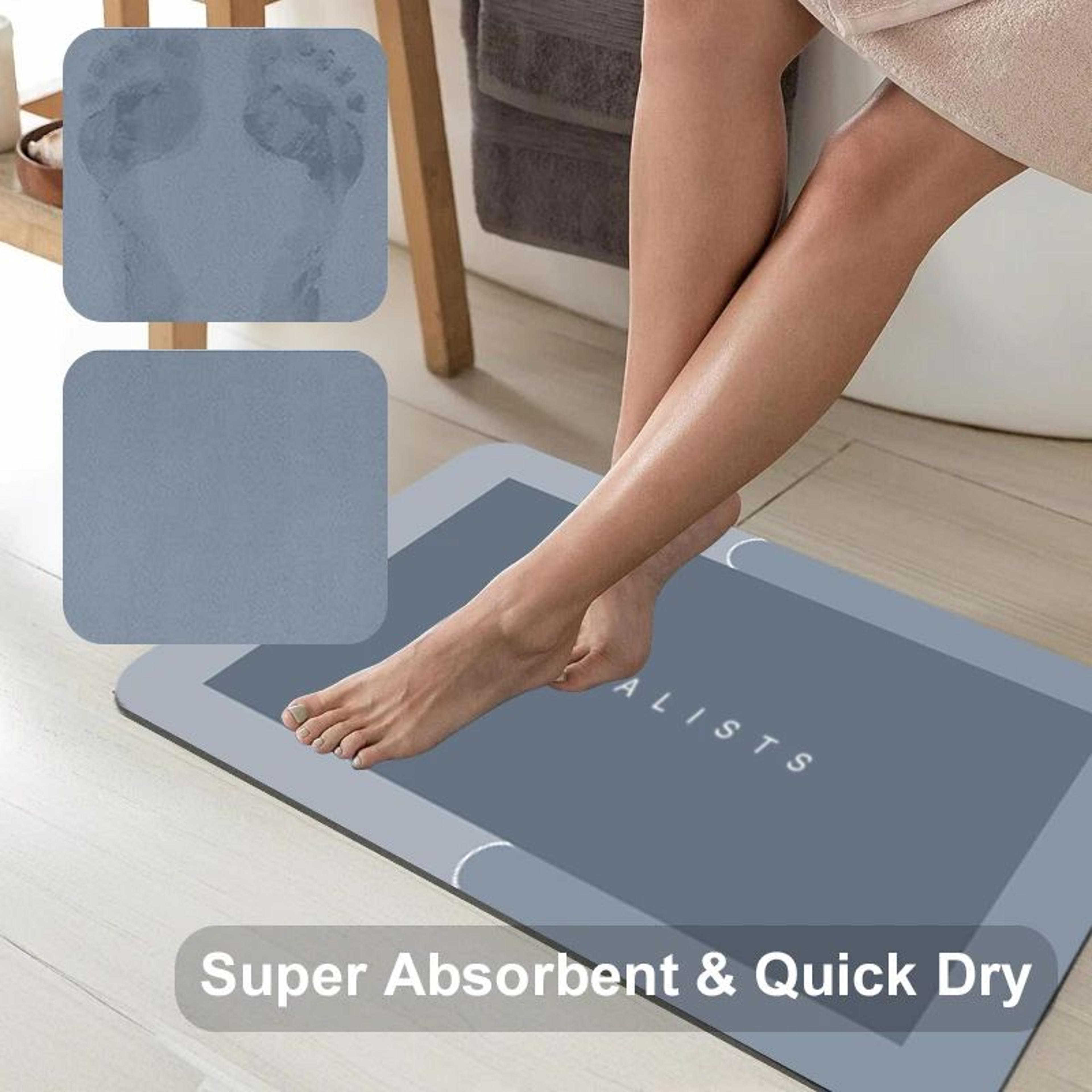 Soft Diatomaceous Earth Bath Mat Fast Drying Non Slip Absorbent Floor Mat 3