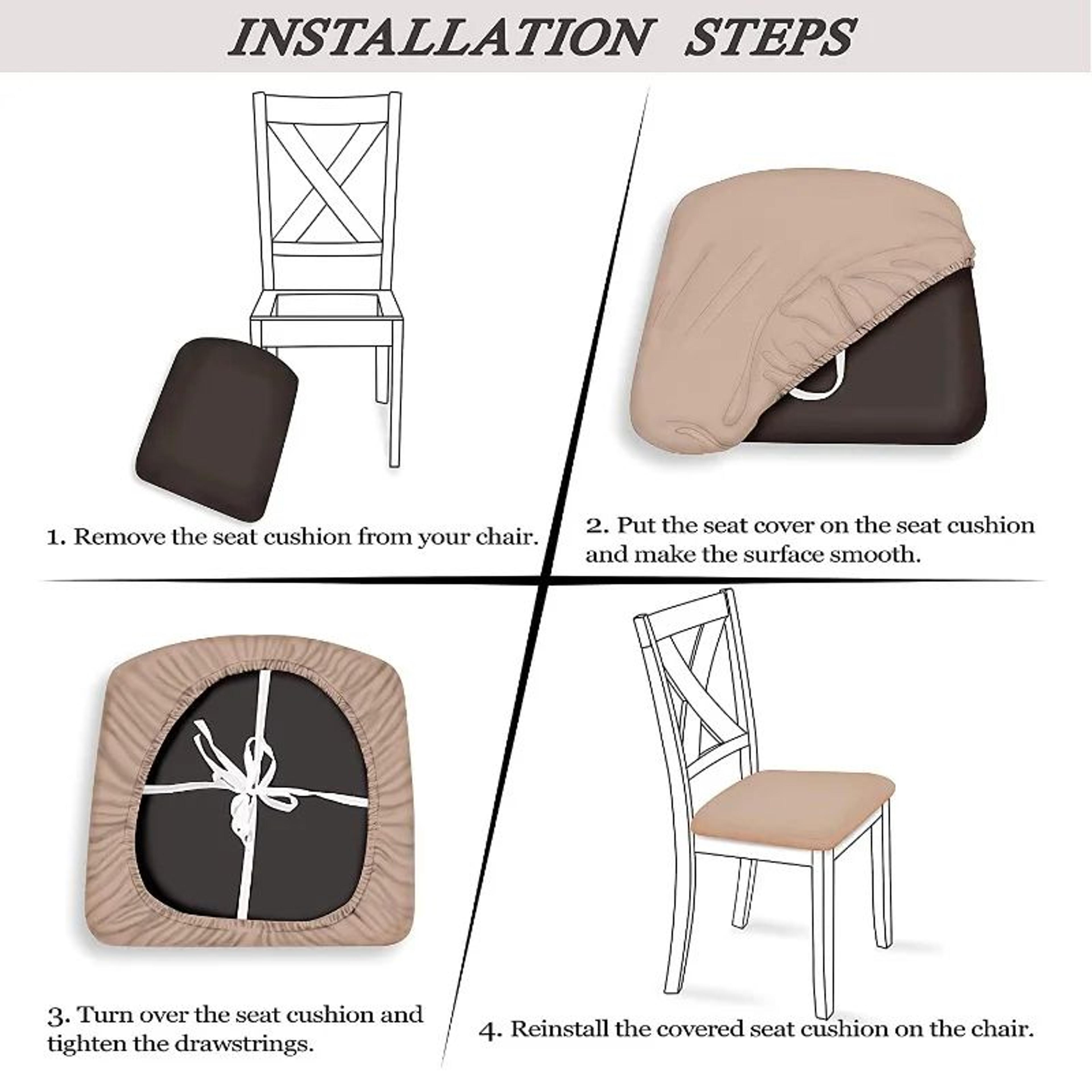 Soft Velvet Stretch Dining Chair Seat Cover Washable Cushion Slipcover 2