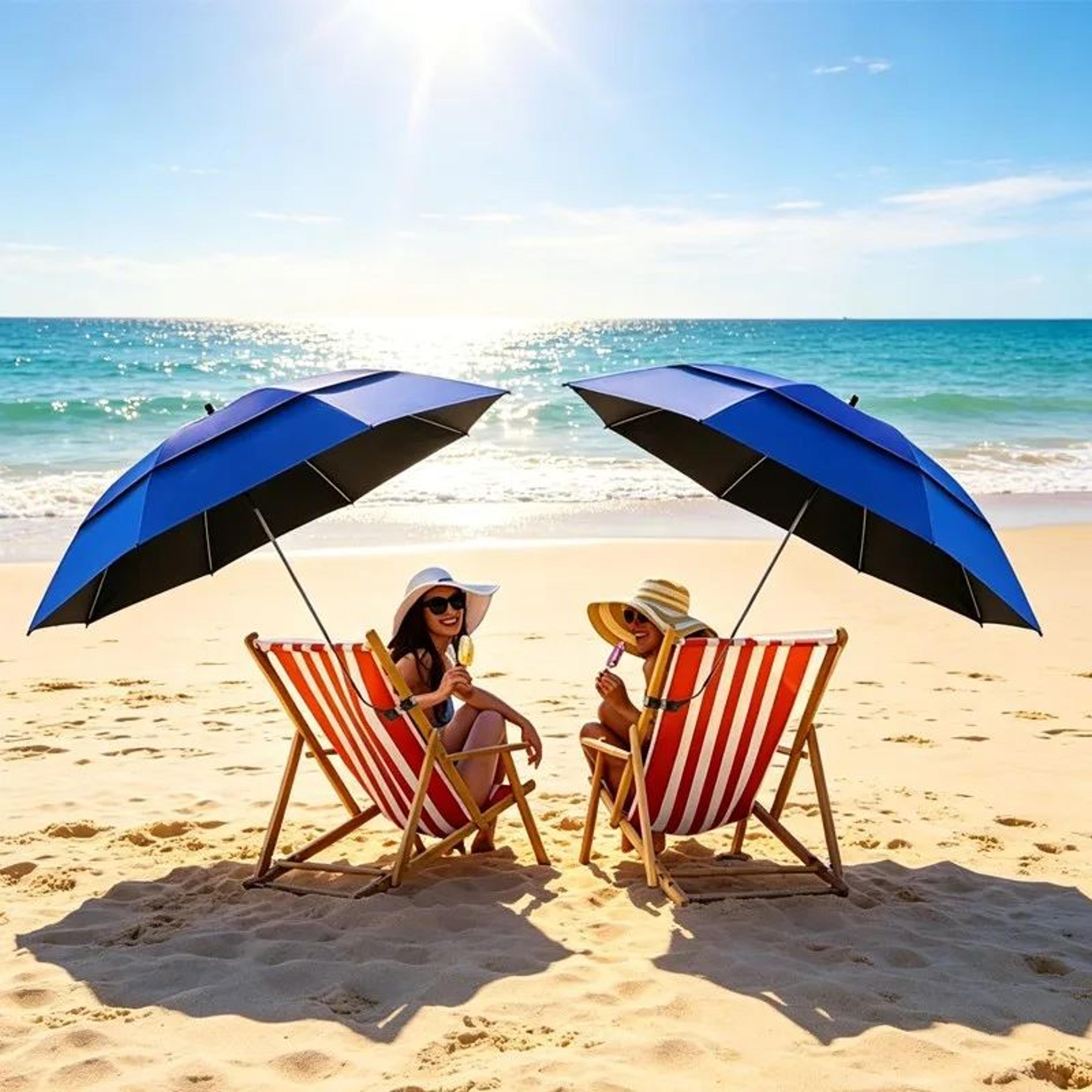 UV Protection ClipOn Chair Umbrella For Beach Camping And Fishing 5