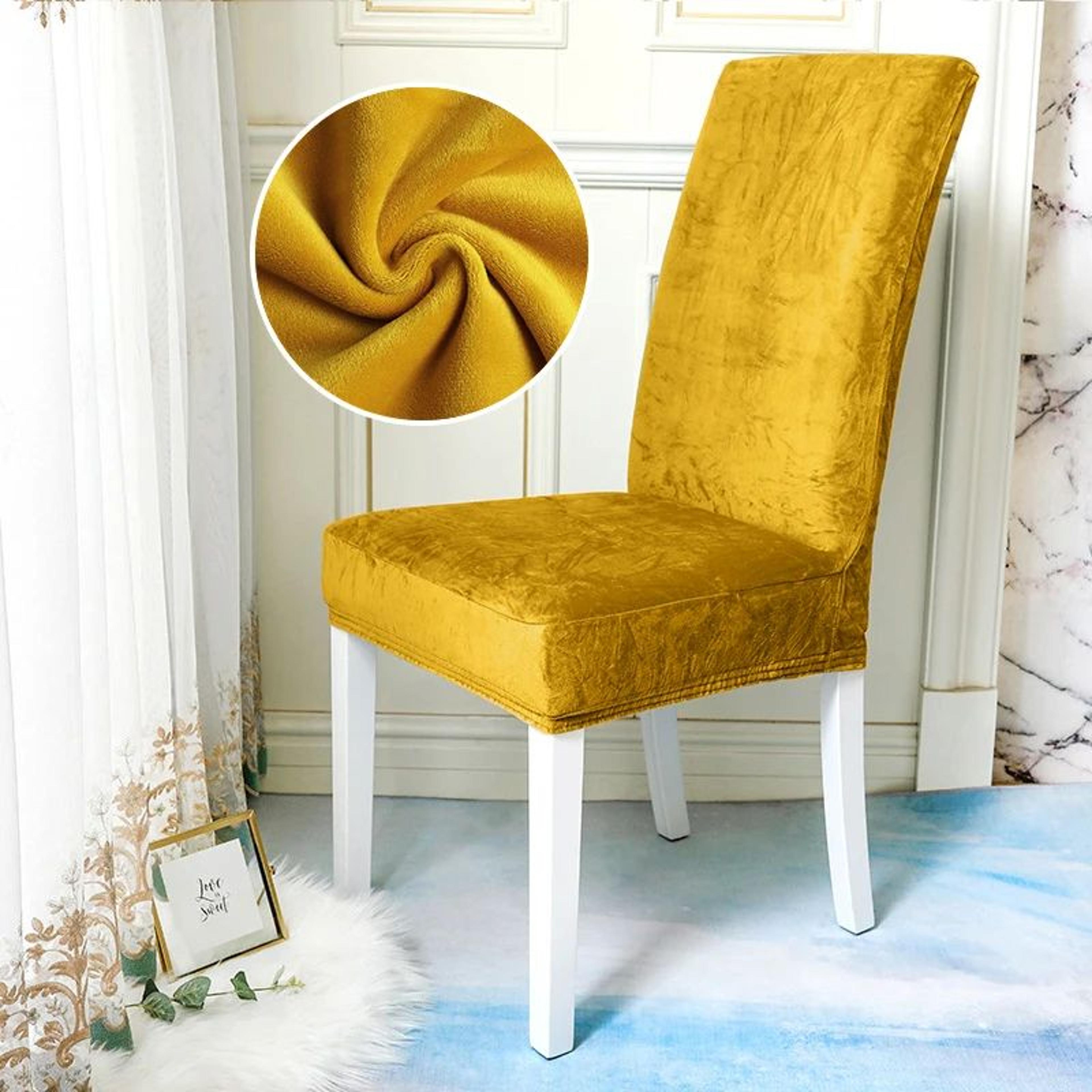 Velvet Stretch Dining Chair Cover Soft Parsons Chair Slipcover Protector 19