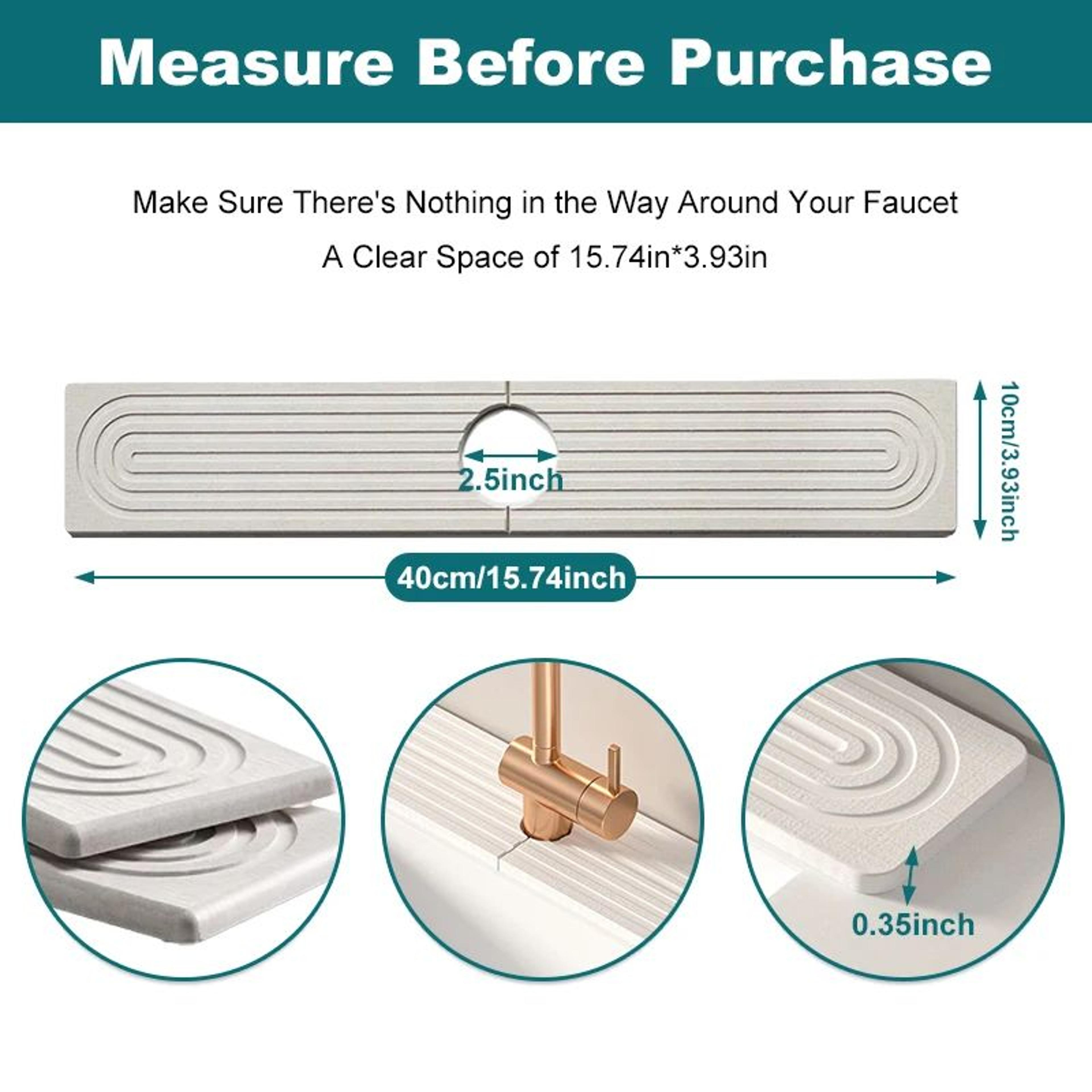 Diatomite Fast Drying Faucet Mat And Sink Splash Guard 1