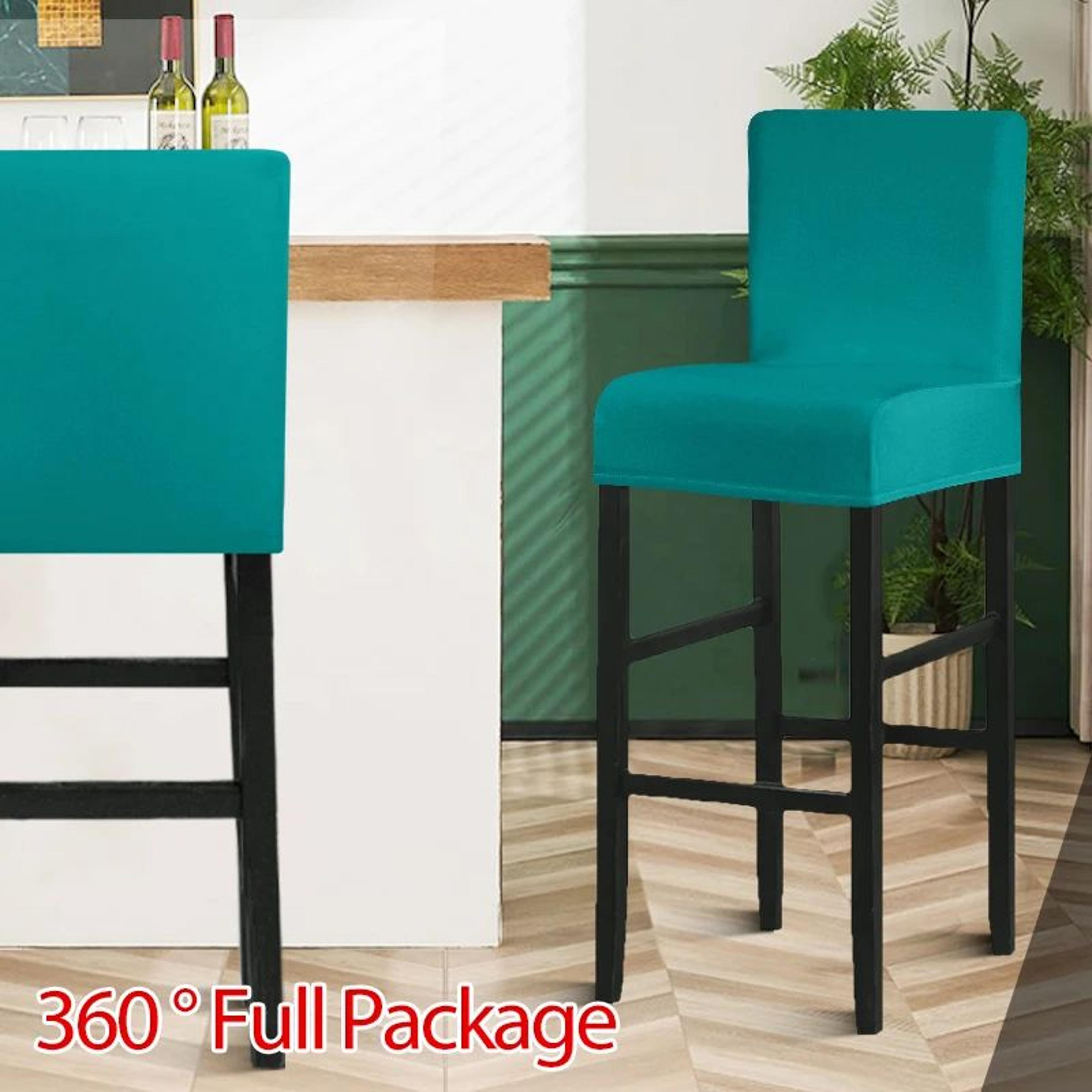 Waterproof Stretch Short Back Chair Cover For Dining And Bar Stools 2