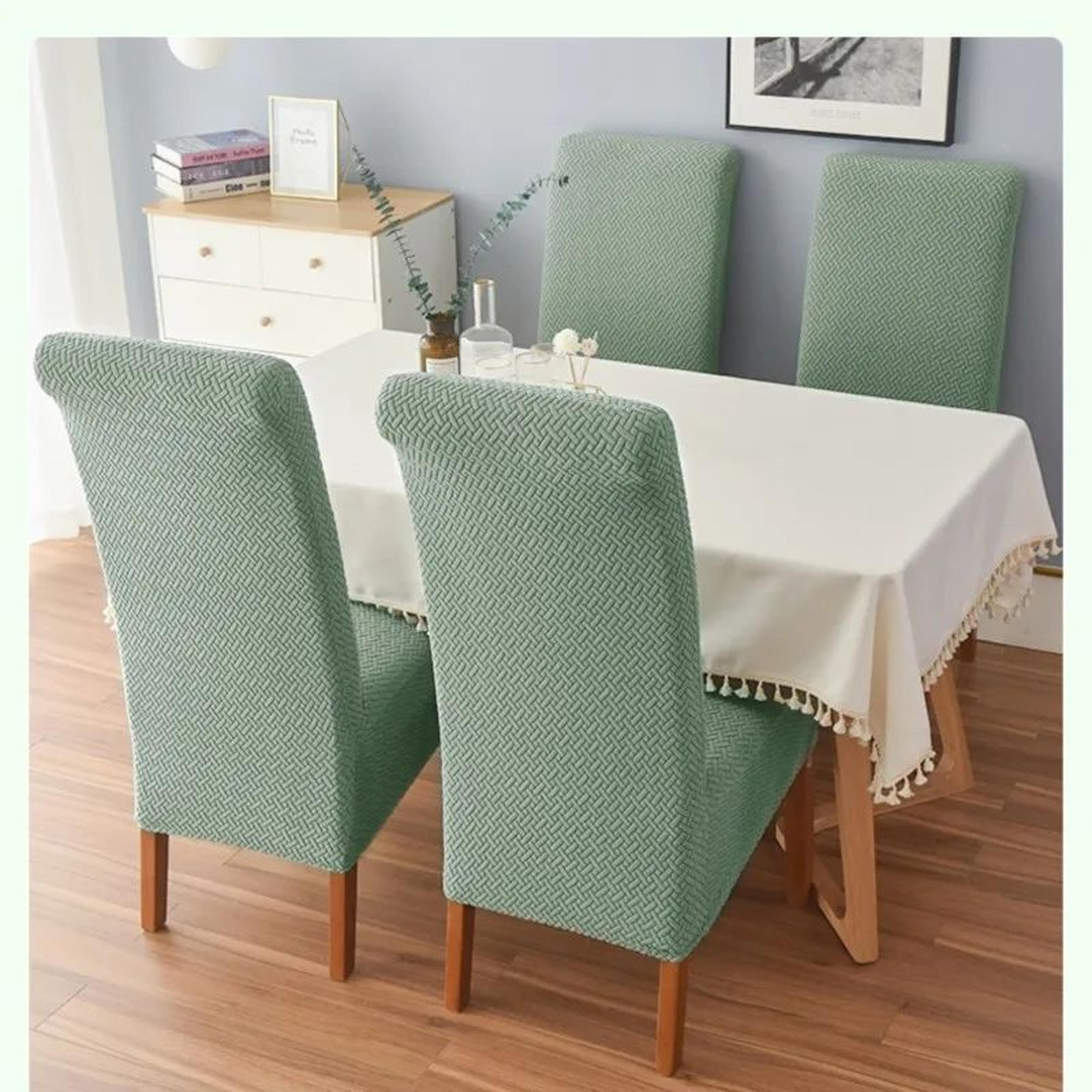 Polar Fleece High Back Dining Chair Cover Stretch Protective Slipcover 2