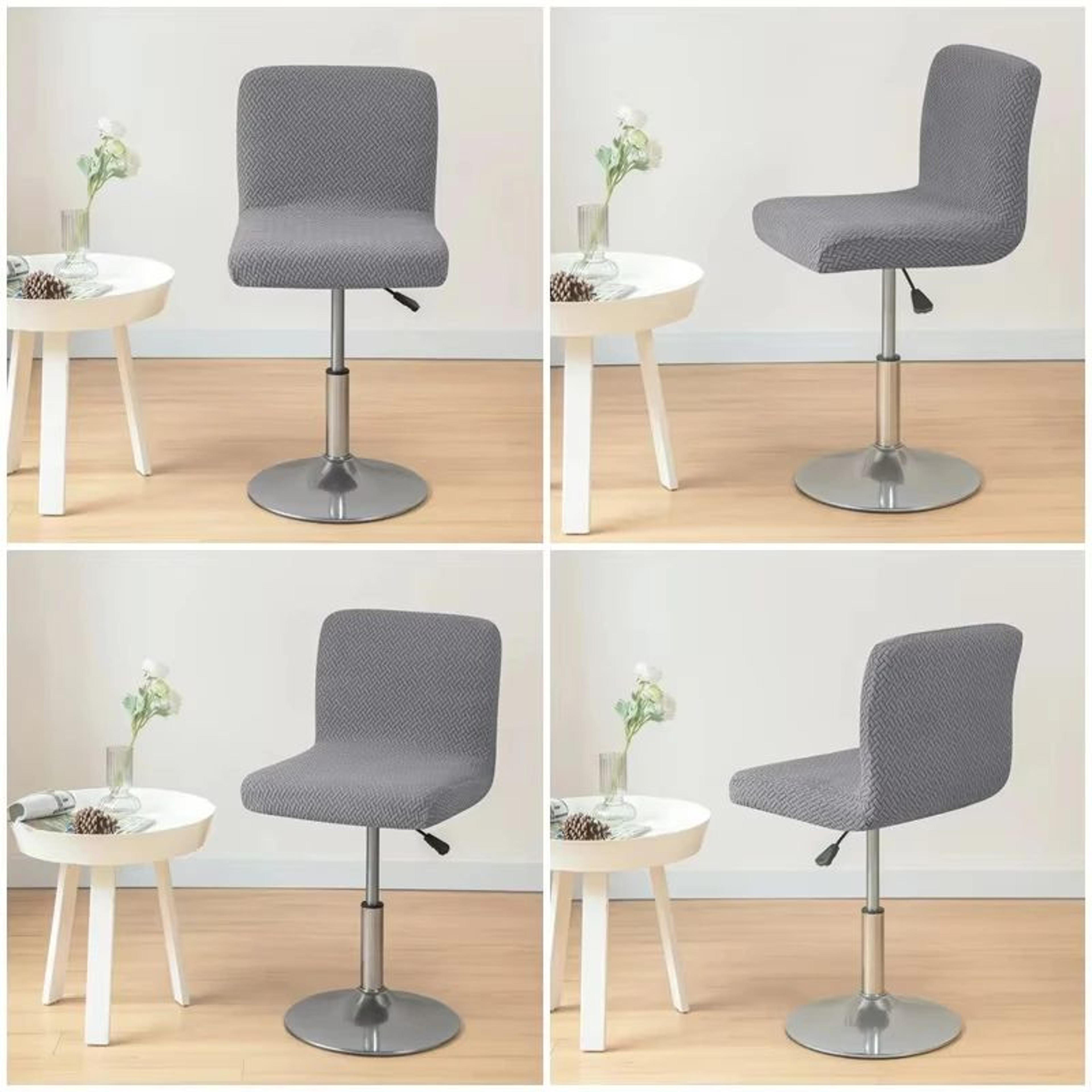 Jacquard Stretch Short Back Bar Stool Chair Cover 4
