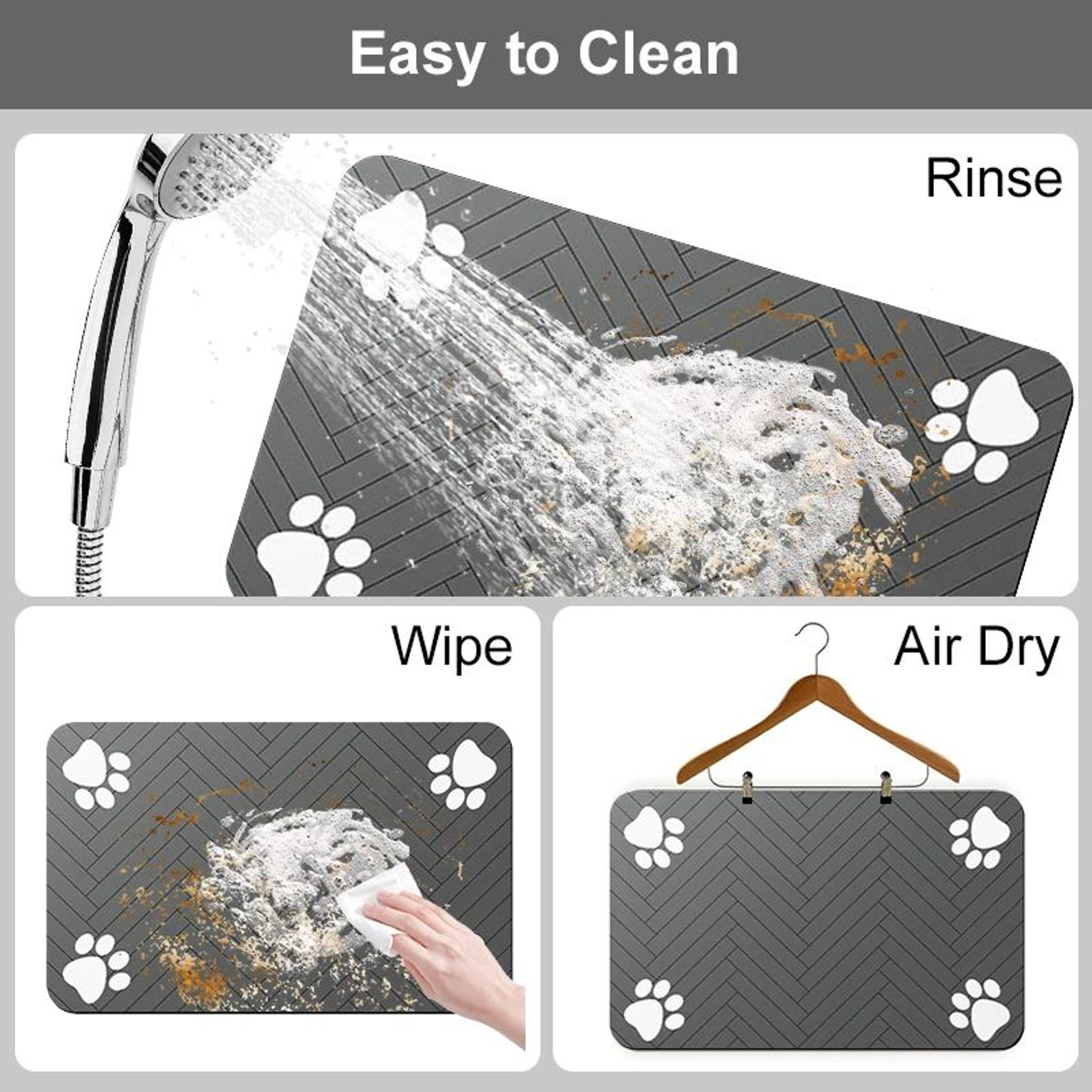 QuickDry Absorbent Pet Feeding Mat With Waterproof NonSlip Backing 2