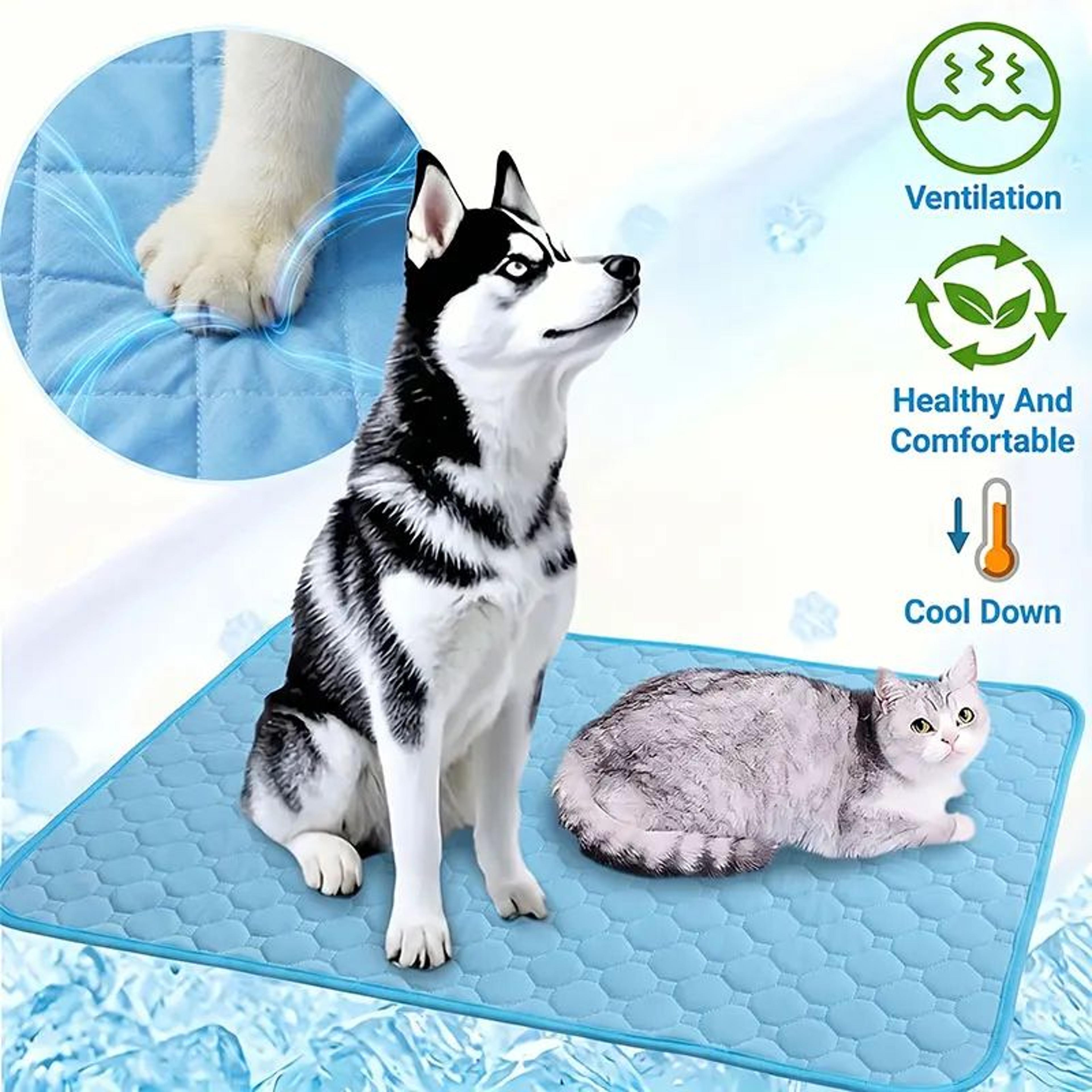 Ice Silk Pet Cooling Mat Washable Breathable Cooling Pad For Dogs And Cats 2