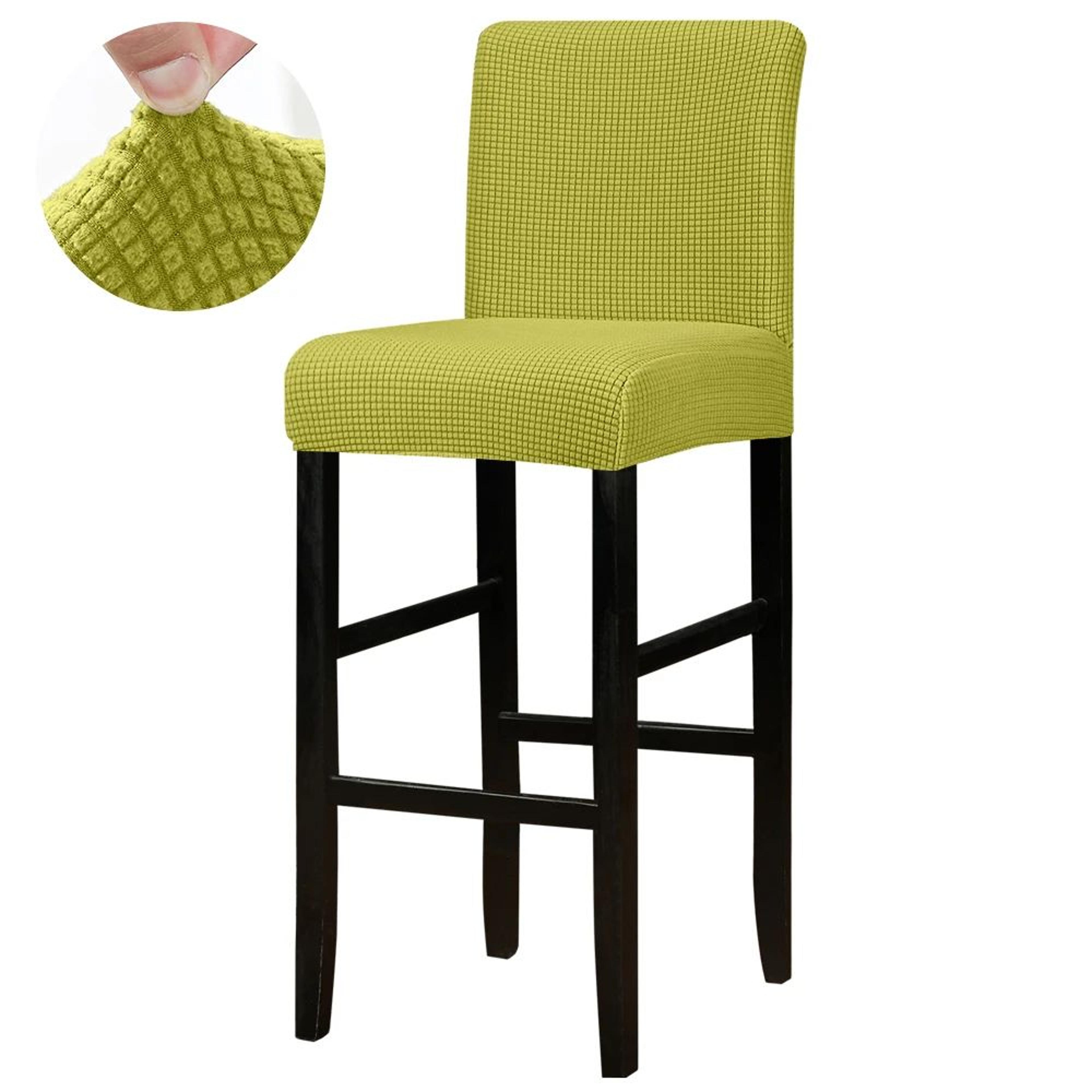 Jacquard Stretch Bar Stool Chair Cover Washable Short Back Slipcover 6