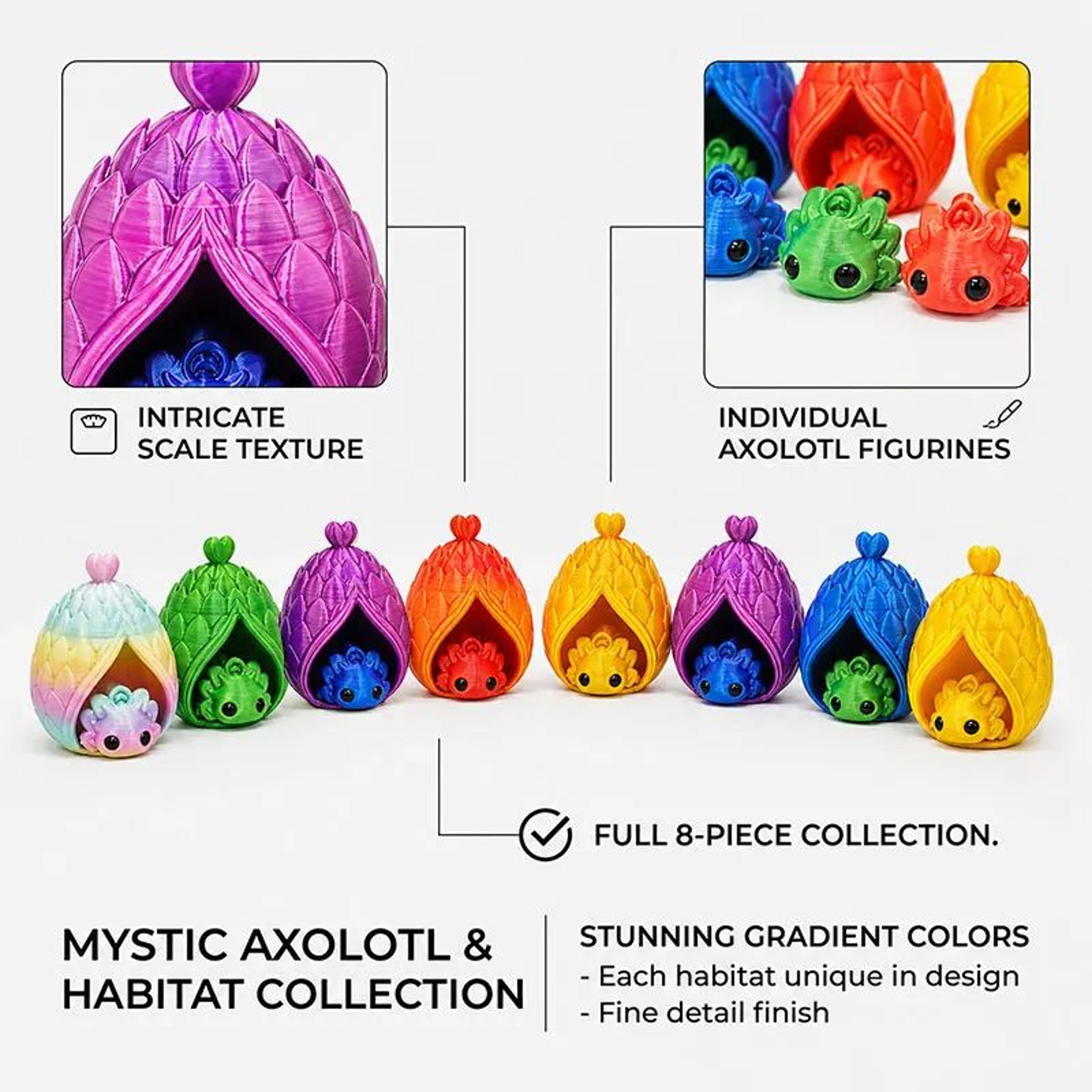 3D Printed Mini Dragon Egg Surprise Figure Fantasy Collectible Desk Decor 2