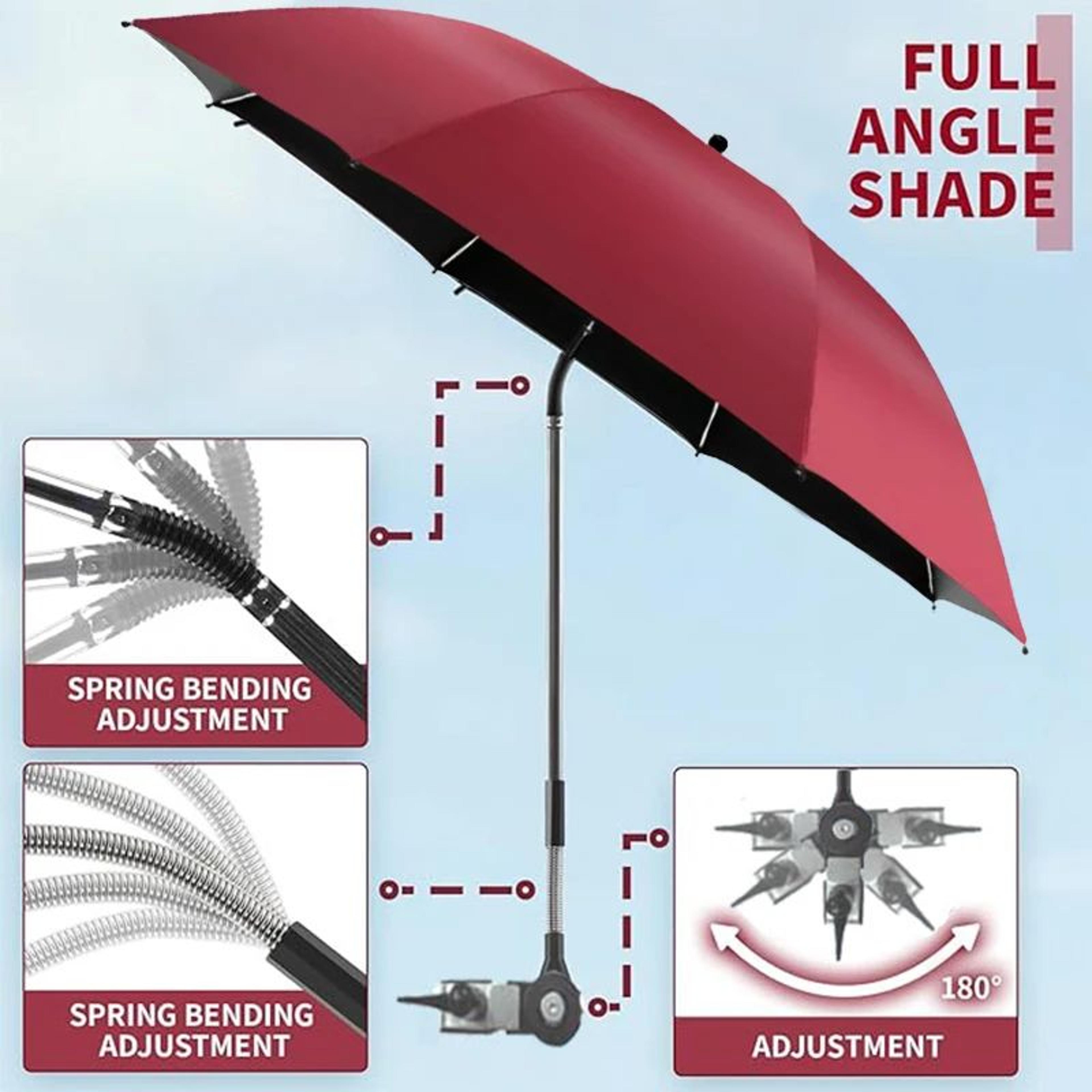 UV Protection ClipOn Chair Umbrella For Fishing Camping And Beach 2