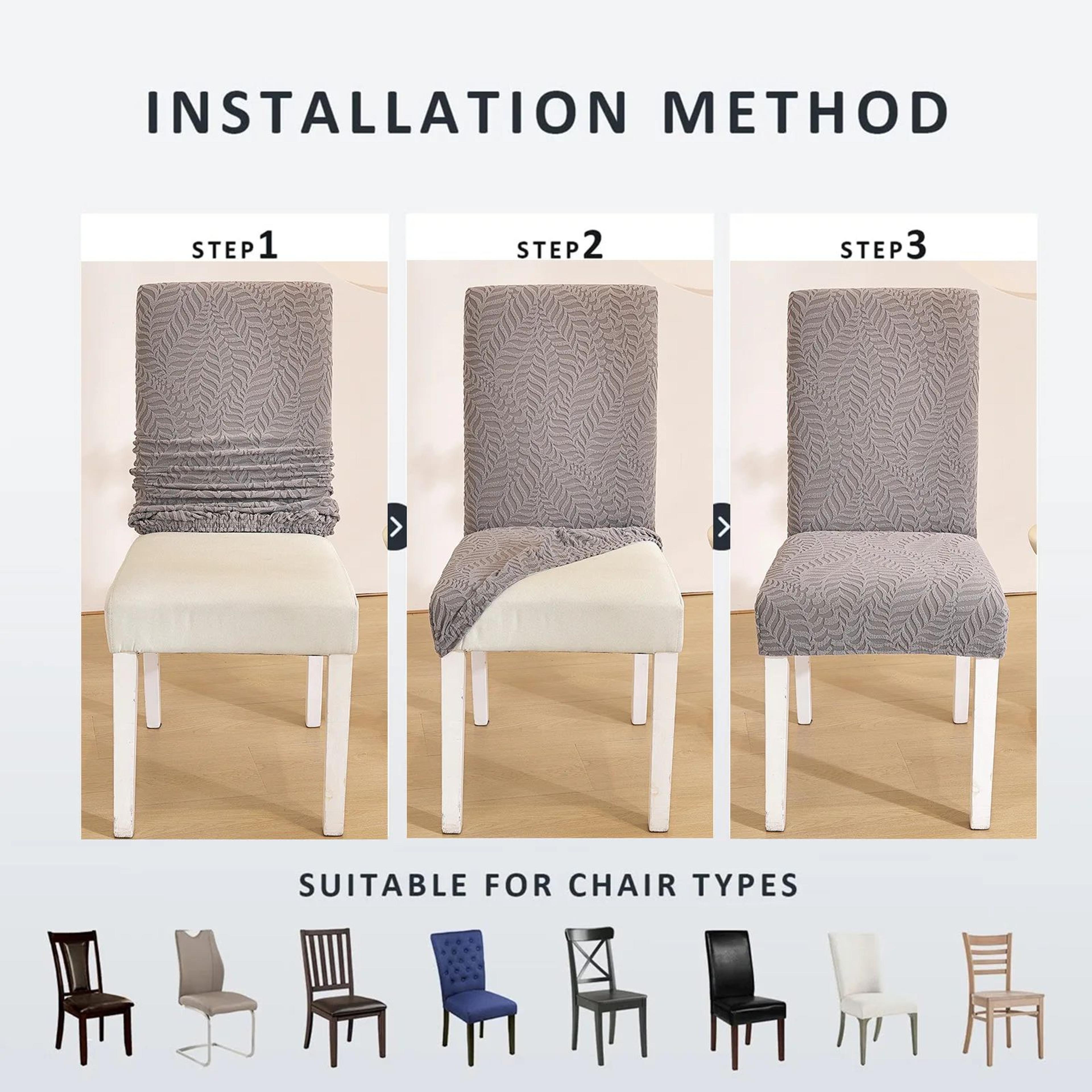 Thickened Leaf Pattern Stretch Dining Chair Cover 5