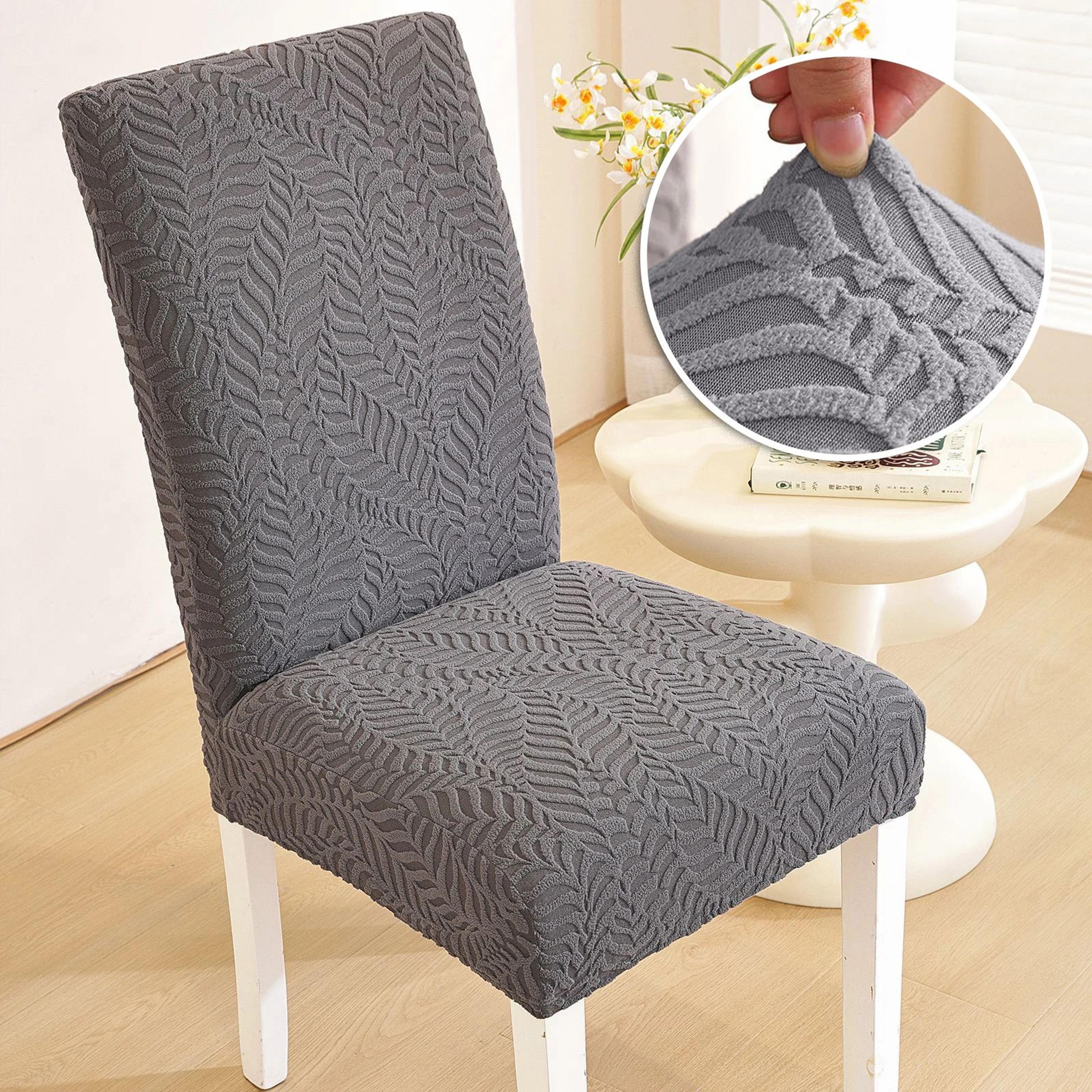 Thickened Leaf Pattern Stretch Dining Chair Cover 6