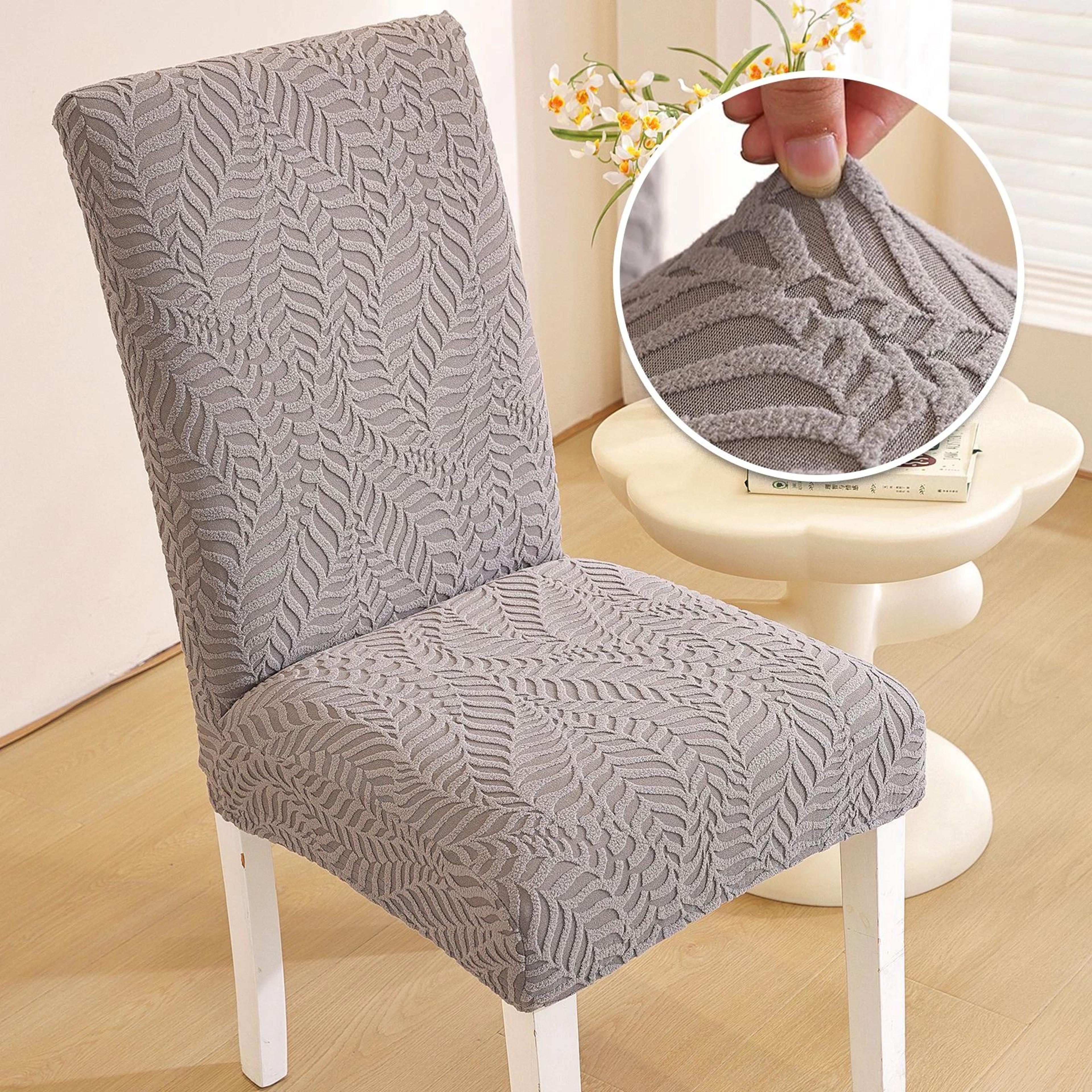 Thickened Leaf Pattern Stretch Dining Chair Cover 8