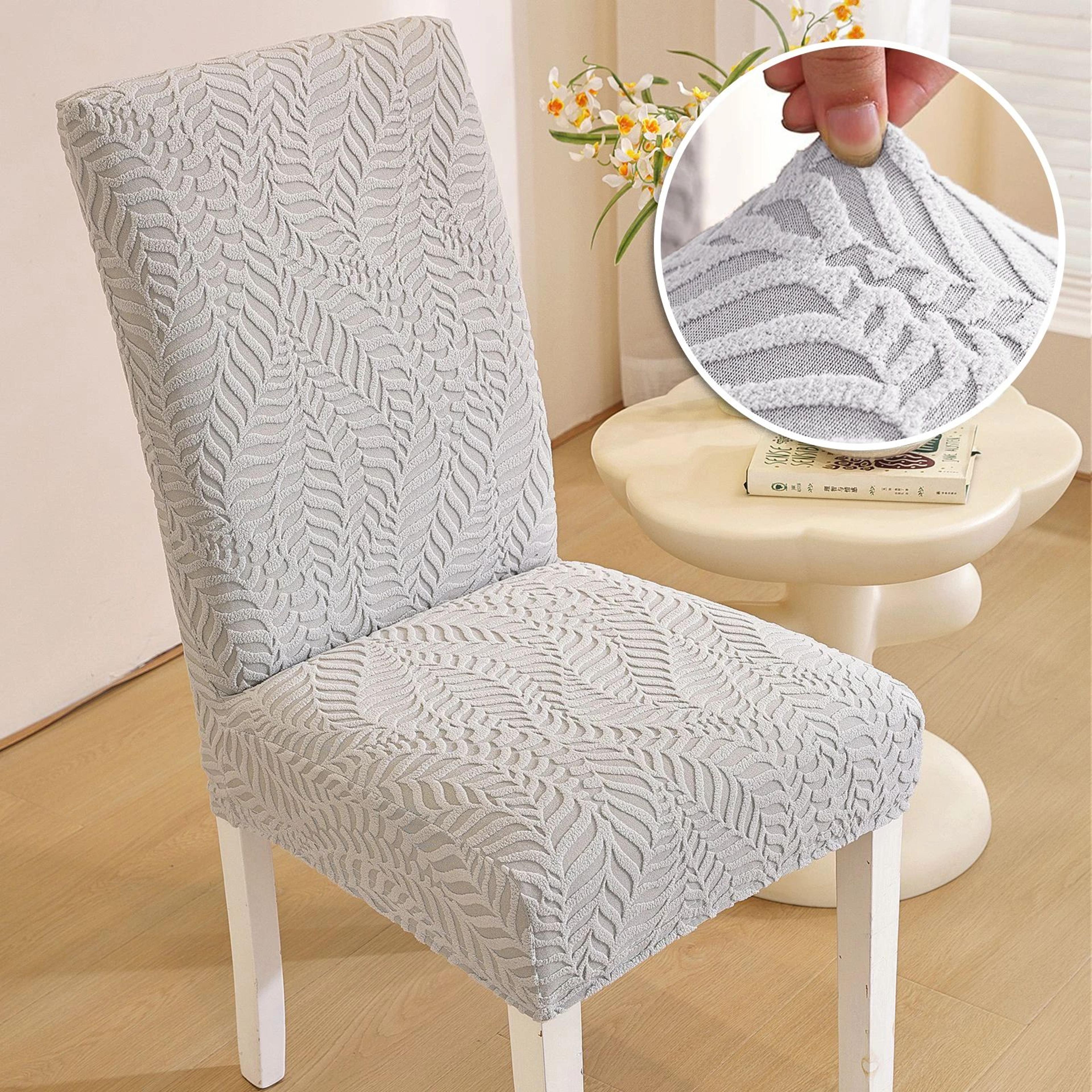Thickened Leaf Pattern Stretch Dining Chair Cover 9