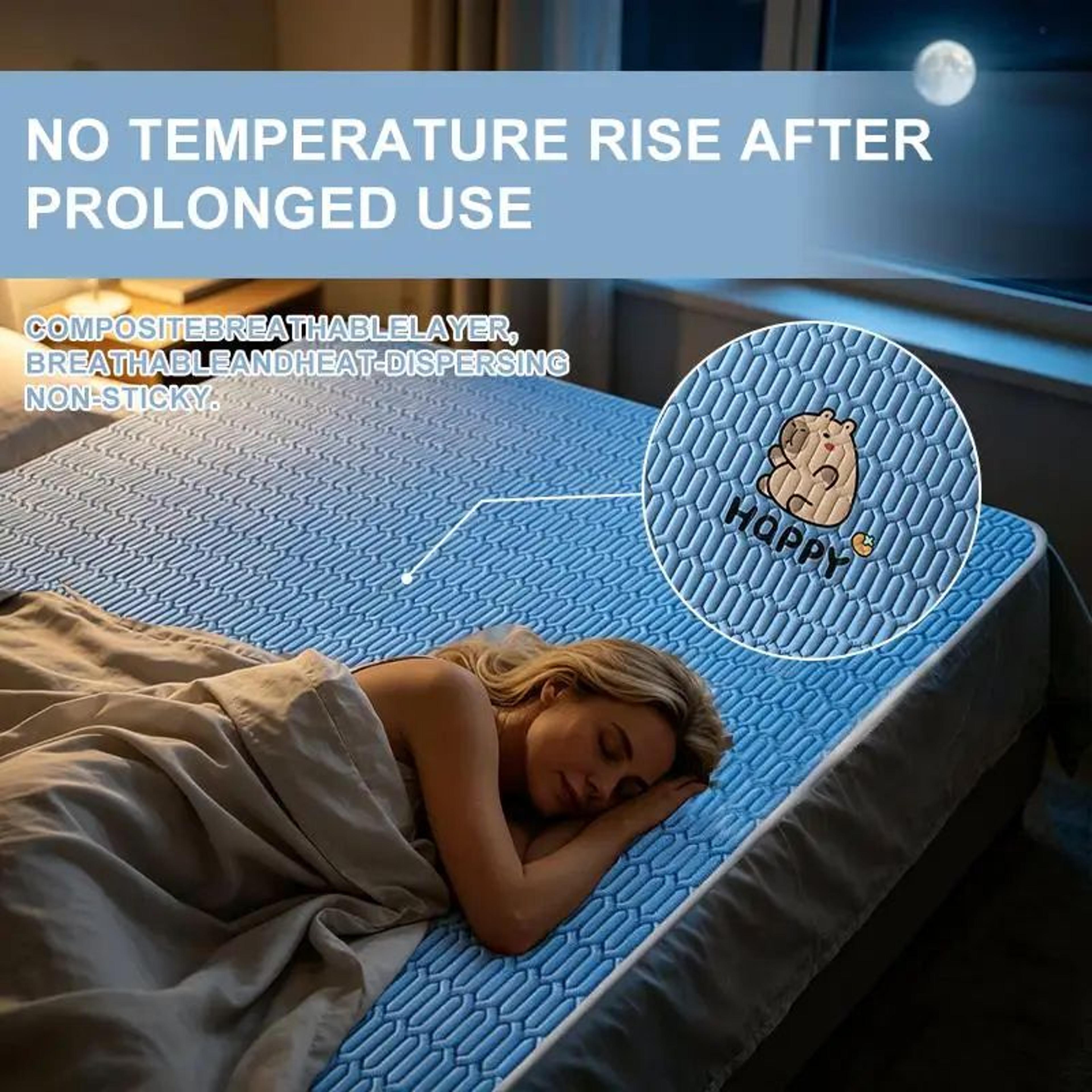 Ice Fabric Cooling Sleeping Mat Breathable Jacquard Summer Bed Pad 2