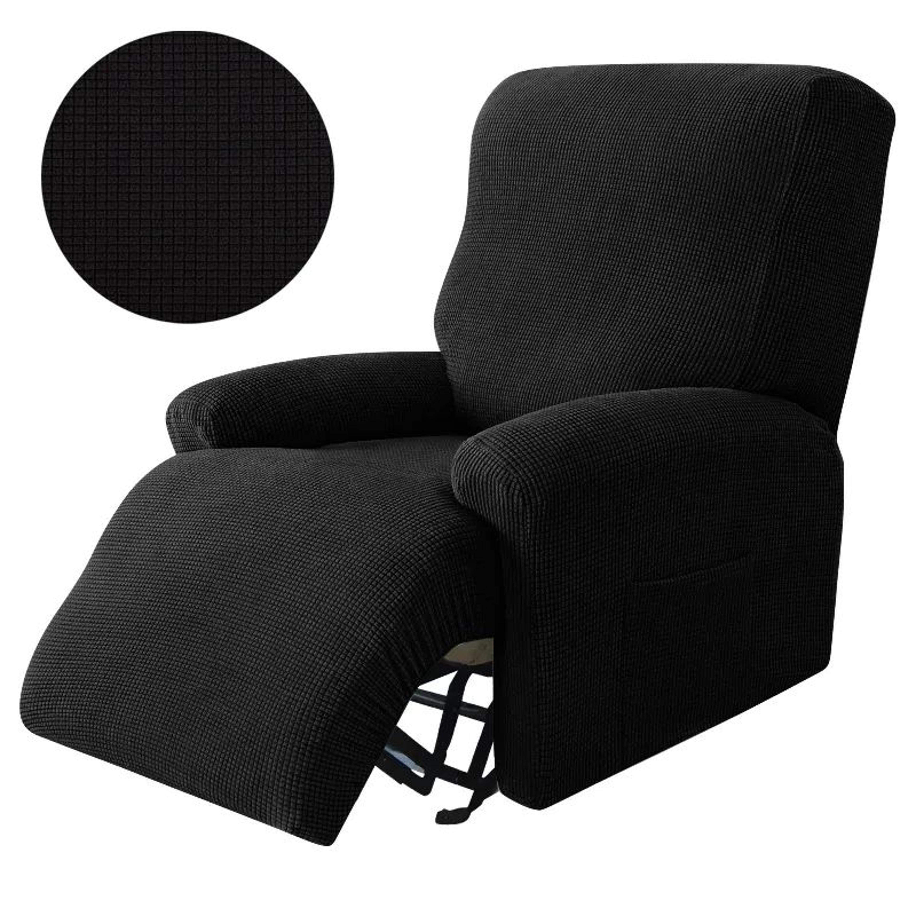 4 Piece Jacquard Stretch Recliner Chair Cover Soft NonSlip Furniture Protector 7