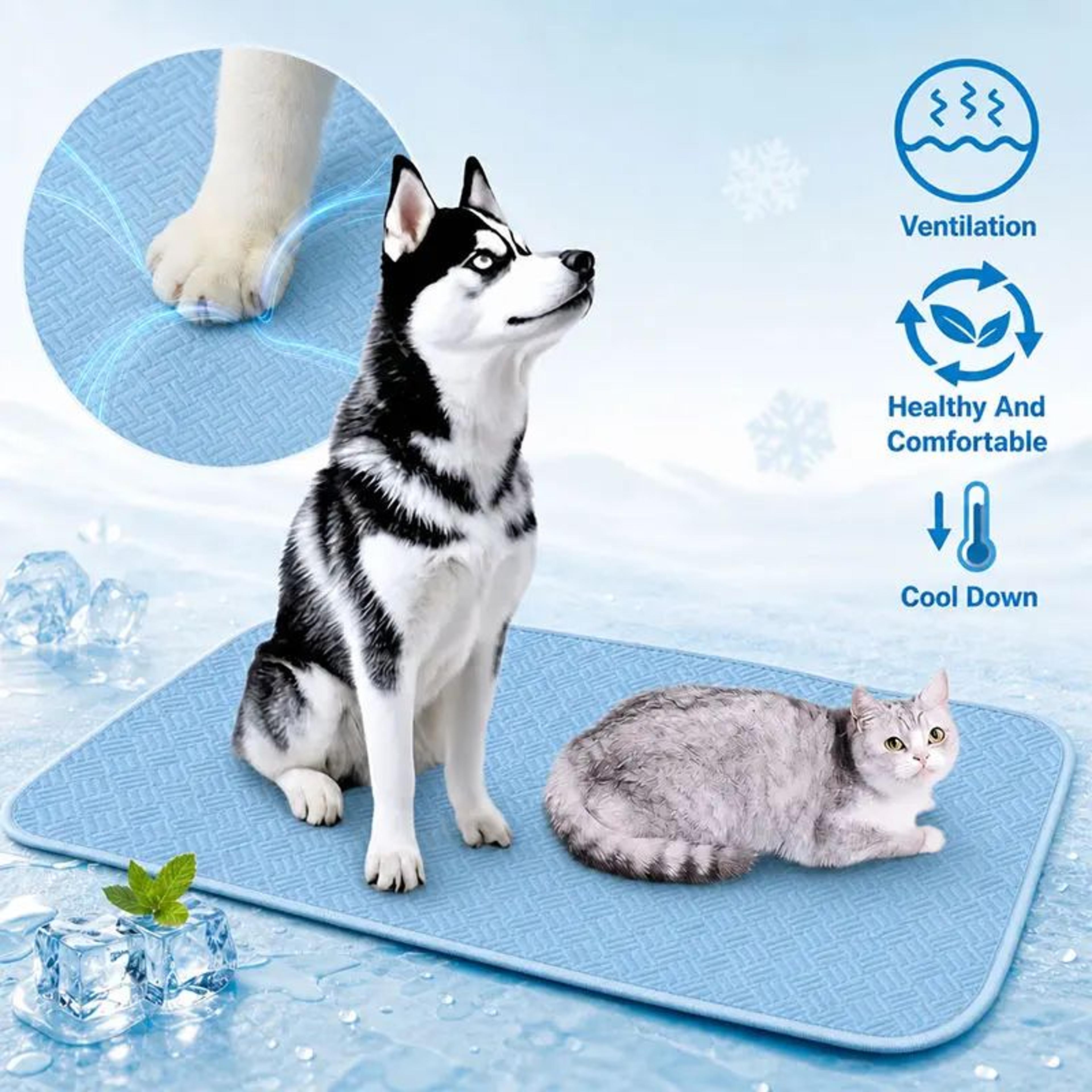 Ice Silk Dog Cooling Mat Washable Pet Cooling Pad For Dogs And Cats 2