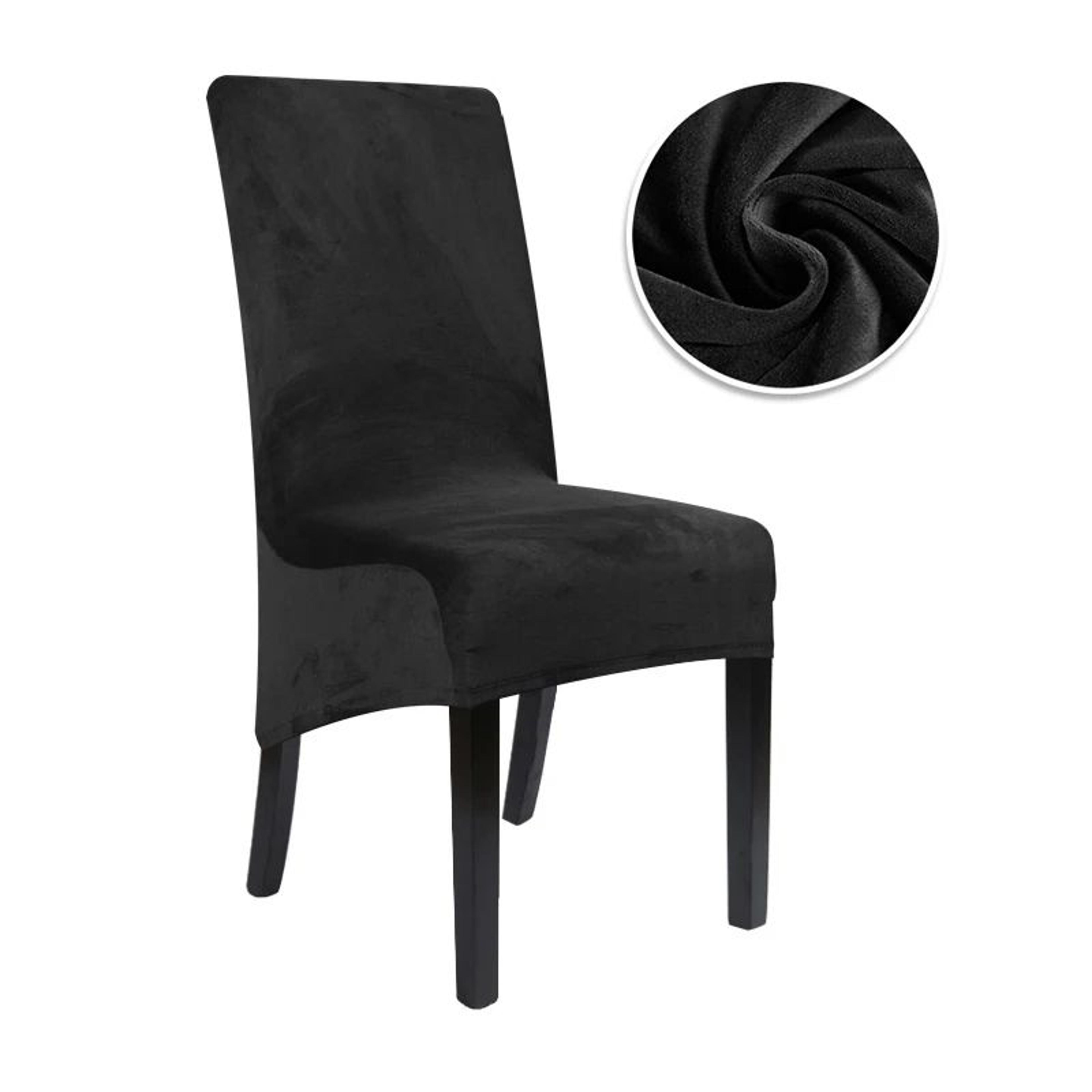 Large Velvet Stretch Dining Chair Cover For High Back Chairs 9