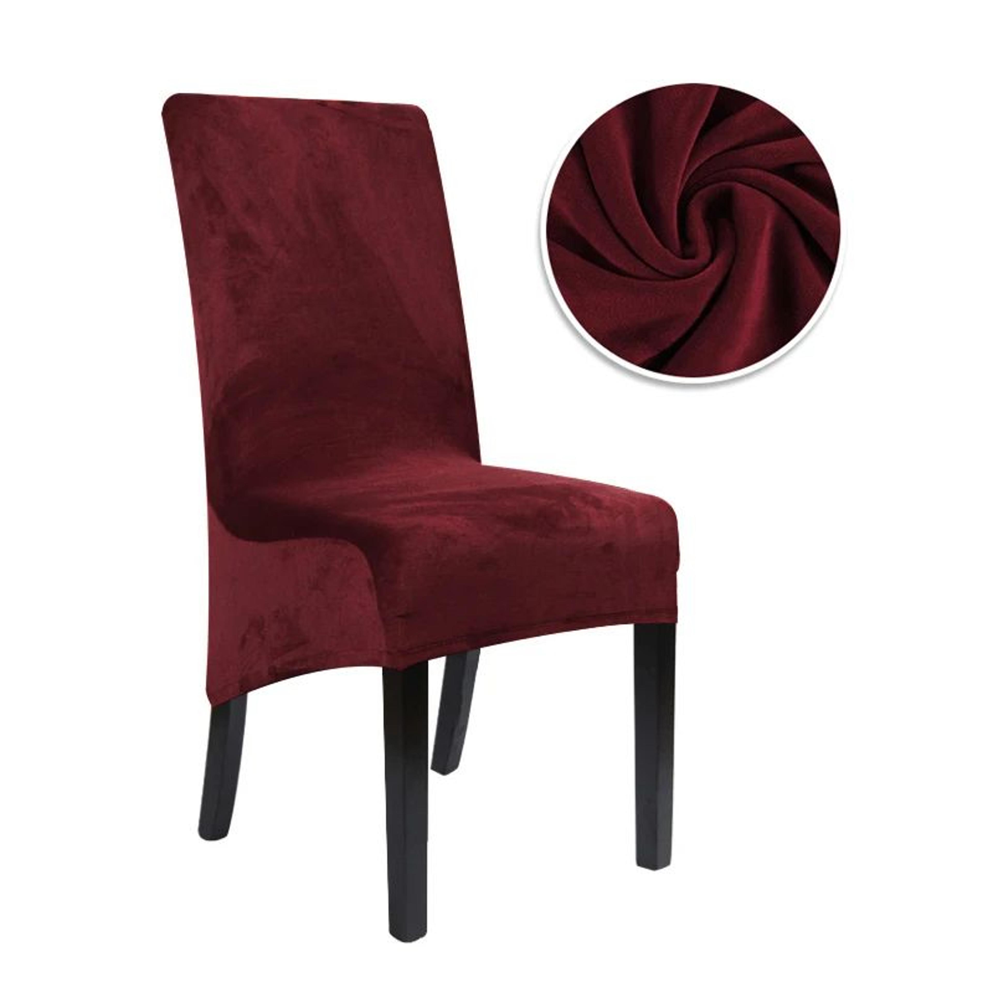 Large Velvet Stretch Dining Chair Cover For High Back Chairs 14