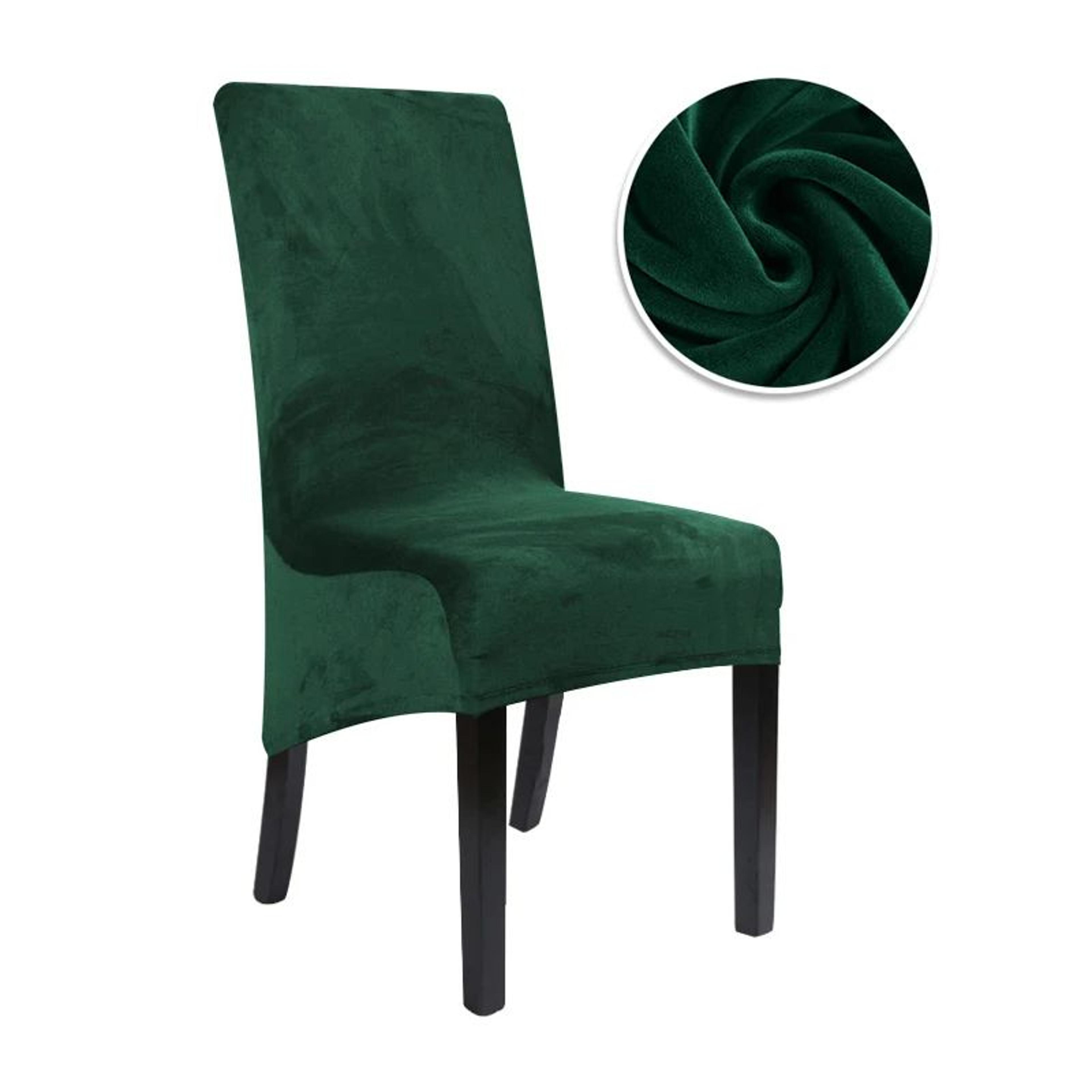 Large Velvet Stretch Dining Chair Cover For High Back Chairs 16