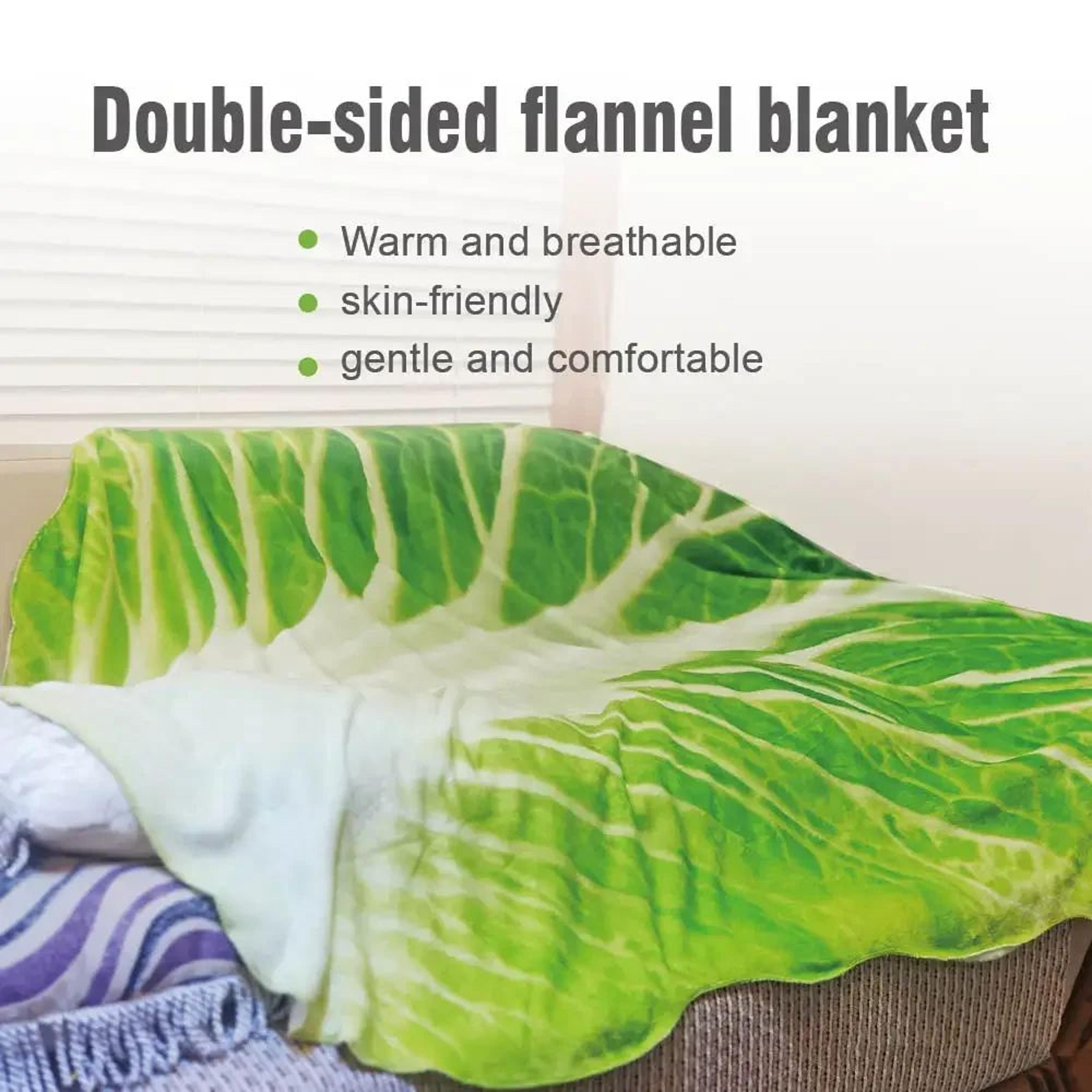 DoubleSided Cabbage Flannel Throw Blanket Soft Cozy Sofa And Bed Blanket 1