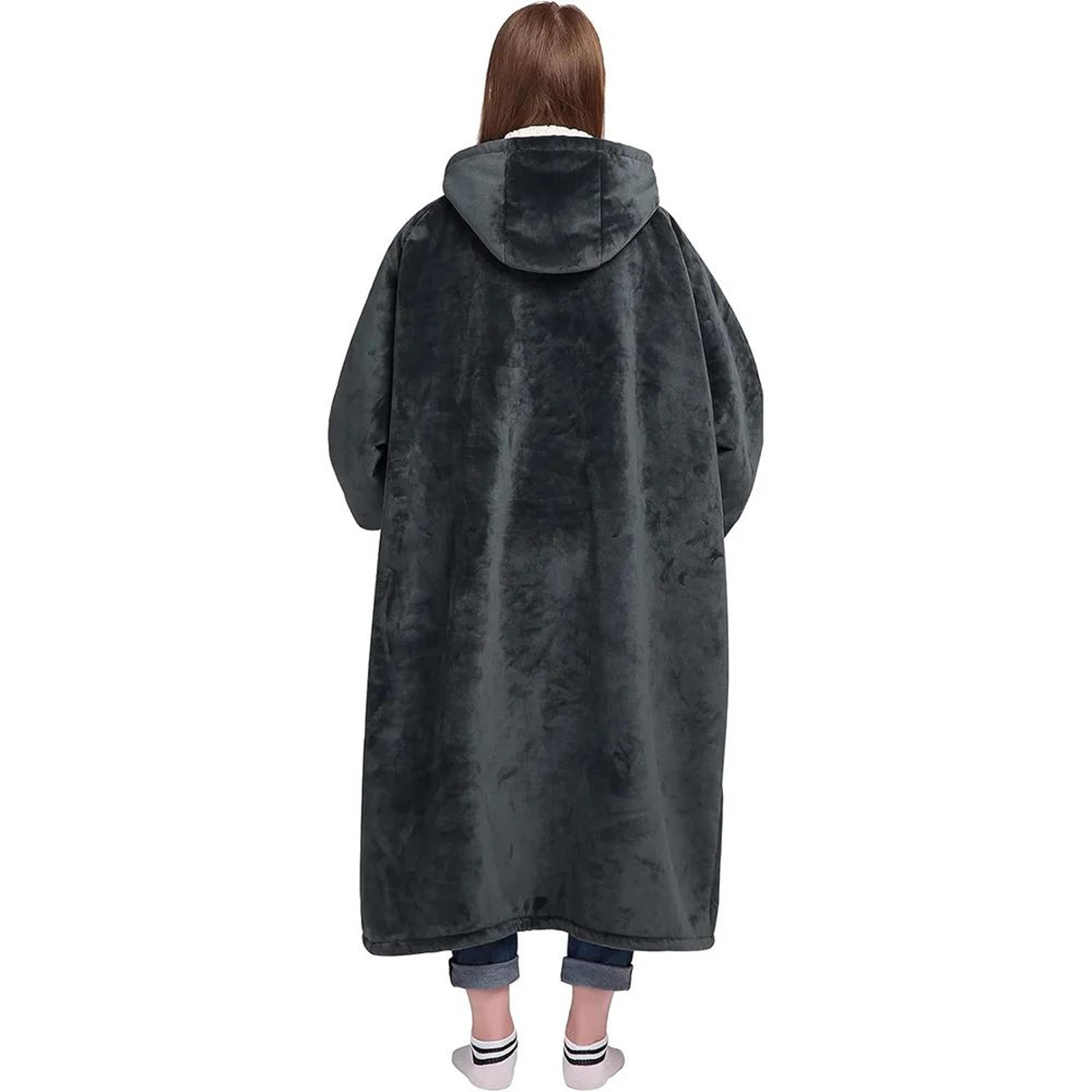 Oversized Wearable Blanket Hoodie With Sleeves And Pocket For Men And Women 2