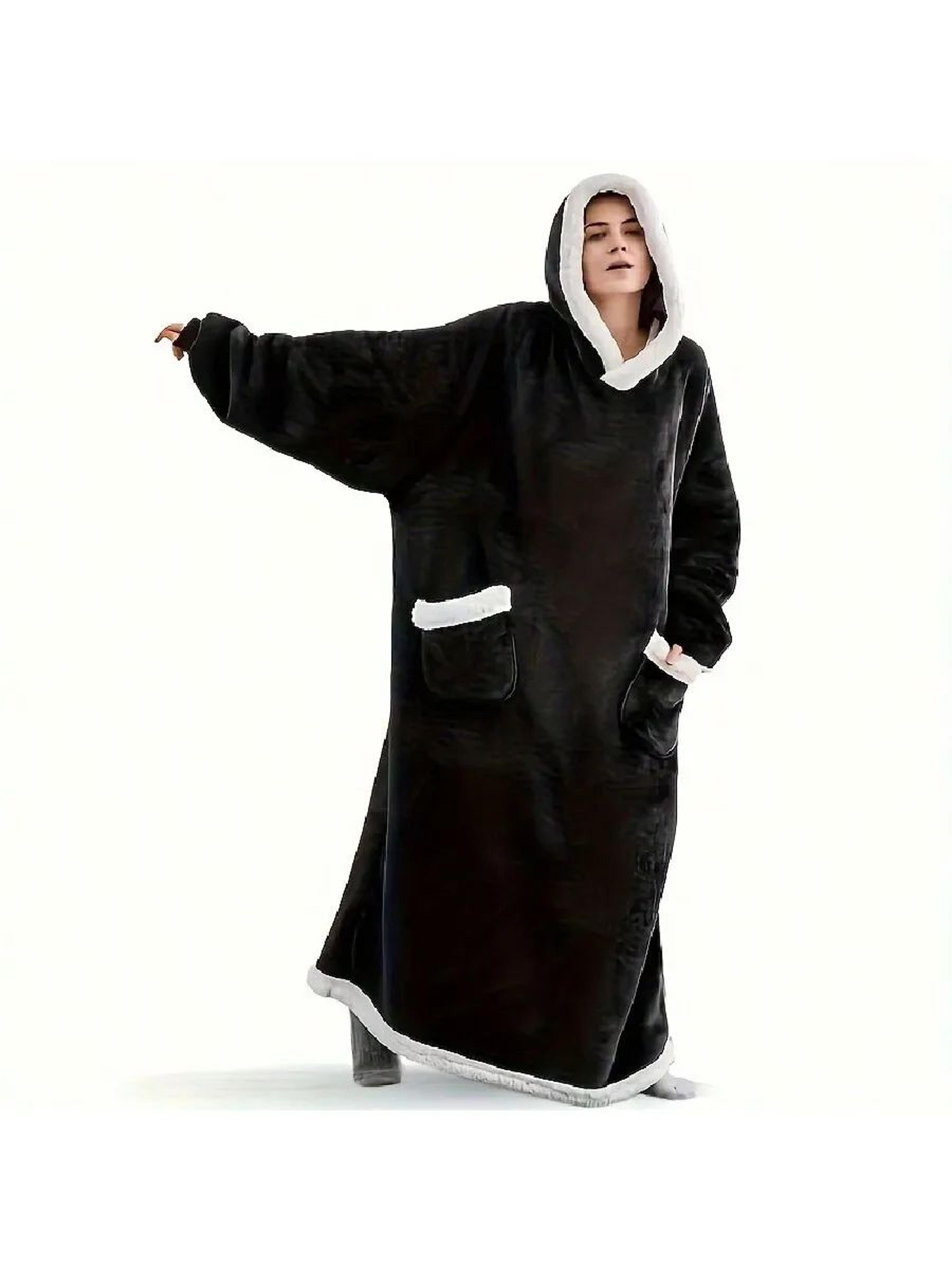 Cozy Oversized Wearable Blanket Hoodie With Sleeves And Pockets 6