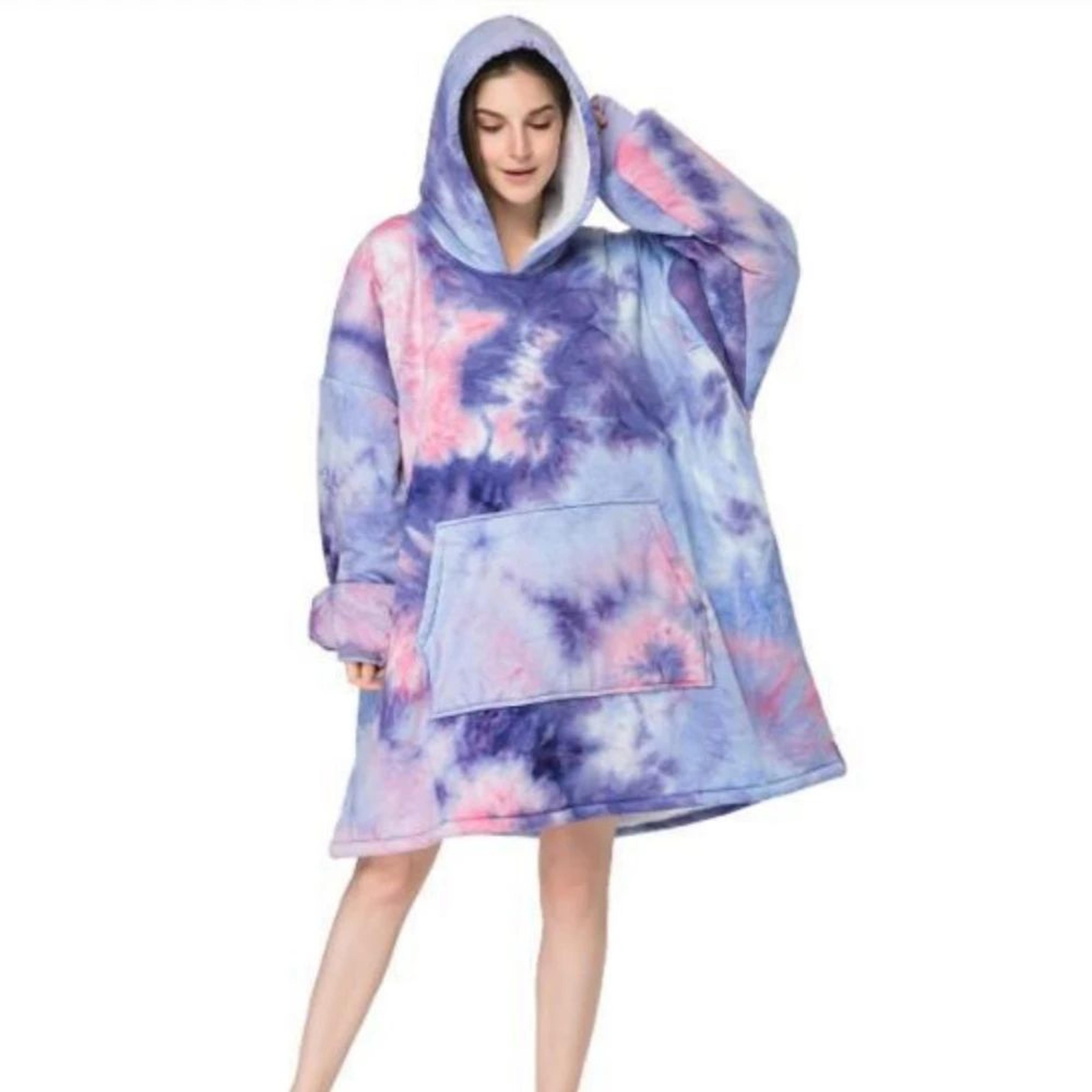 Cozy Oversized Flannel Wearable Blanket Hoodie With Large Pocket 1