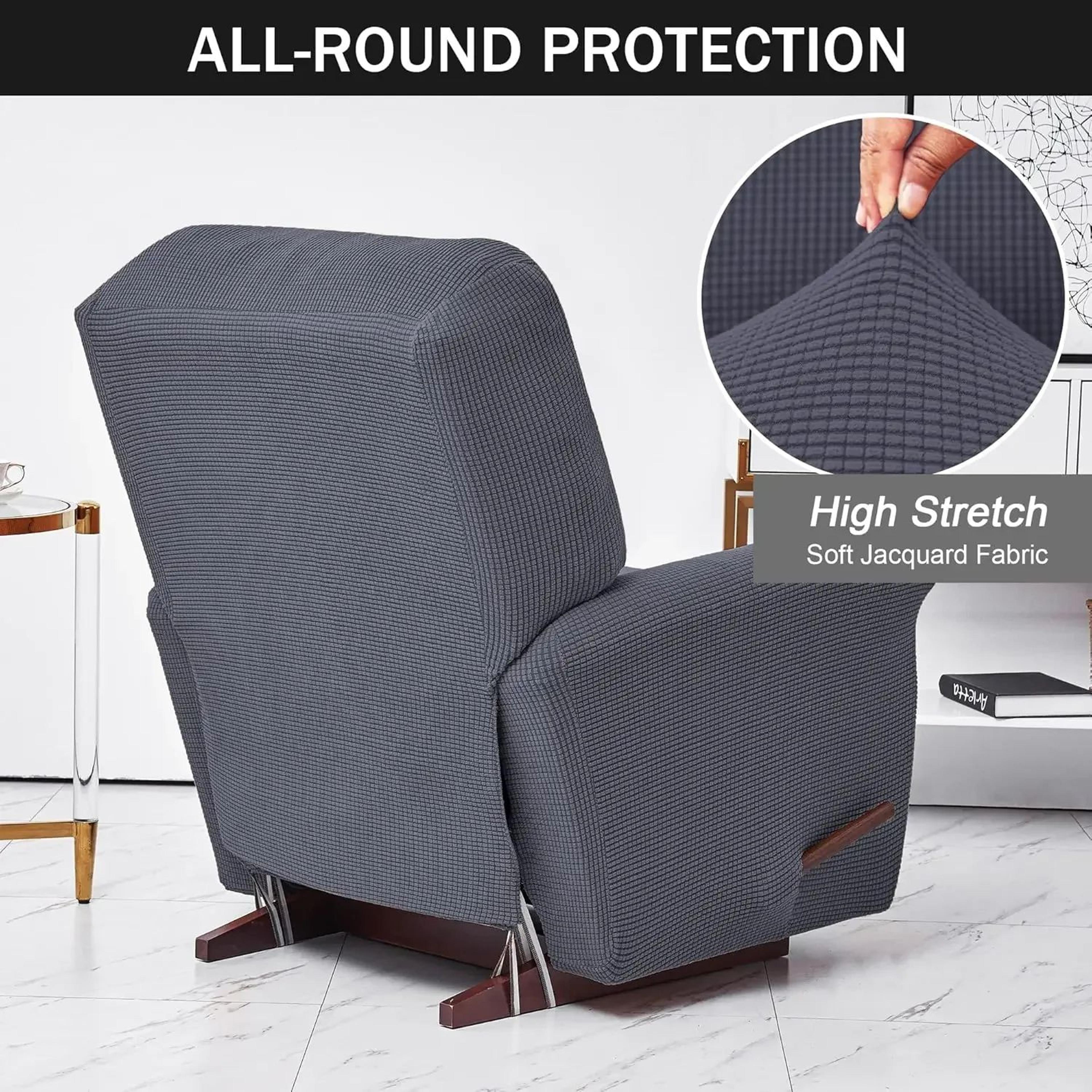 Battilo Waterproof Stretch Recliner Chair Cover With Pocket Plaid Furniture Protector 3