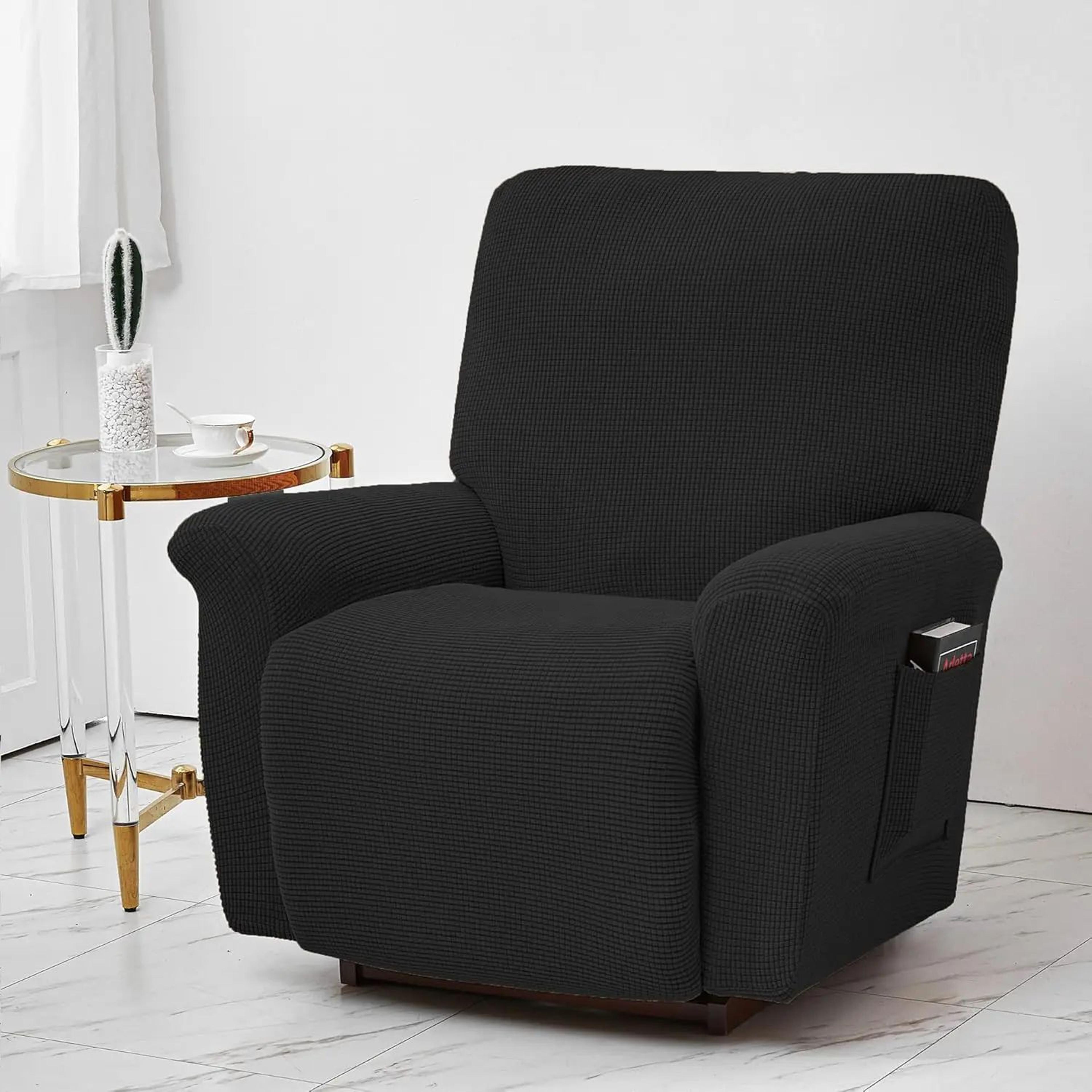 Battilo Waterproof Stretch Recliner Chair Cover With Pocket Plaid Furniture Protector 19