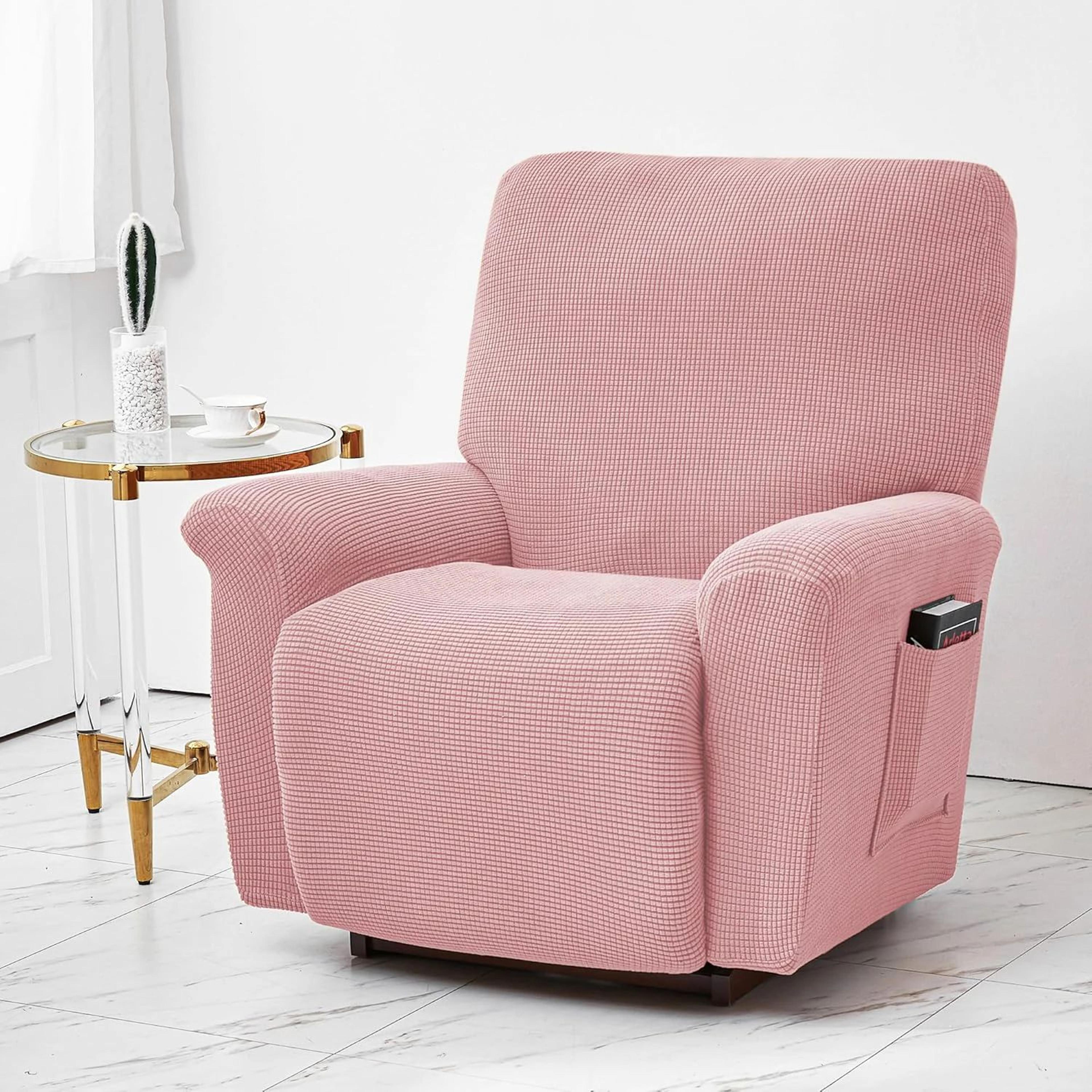 Battilo Waterproof Stretch Recliner Chair Cover With Pocket Plaid Furniture Protector 22