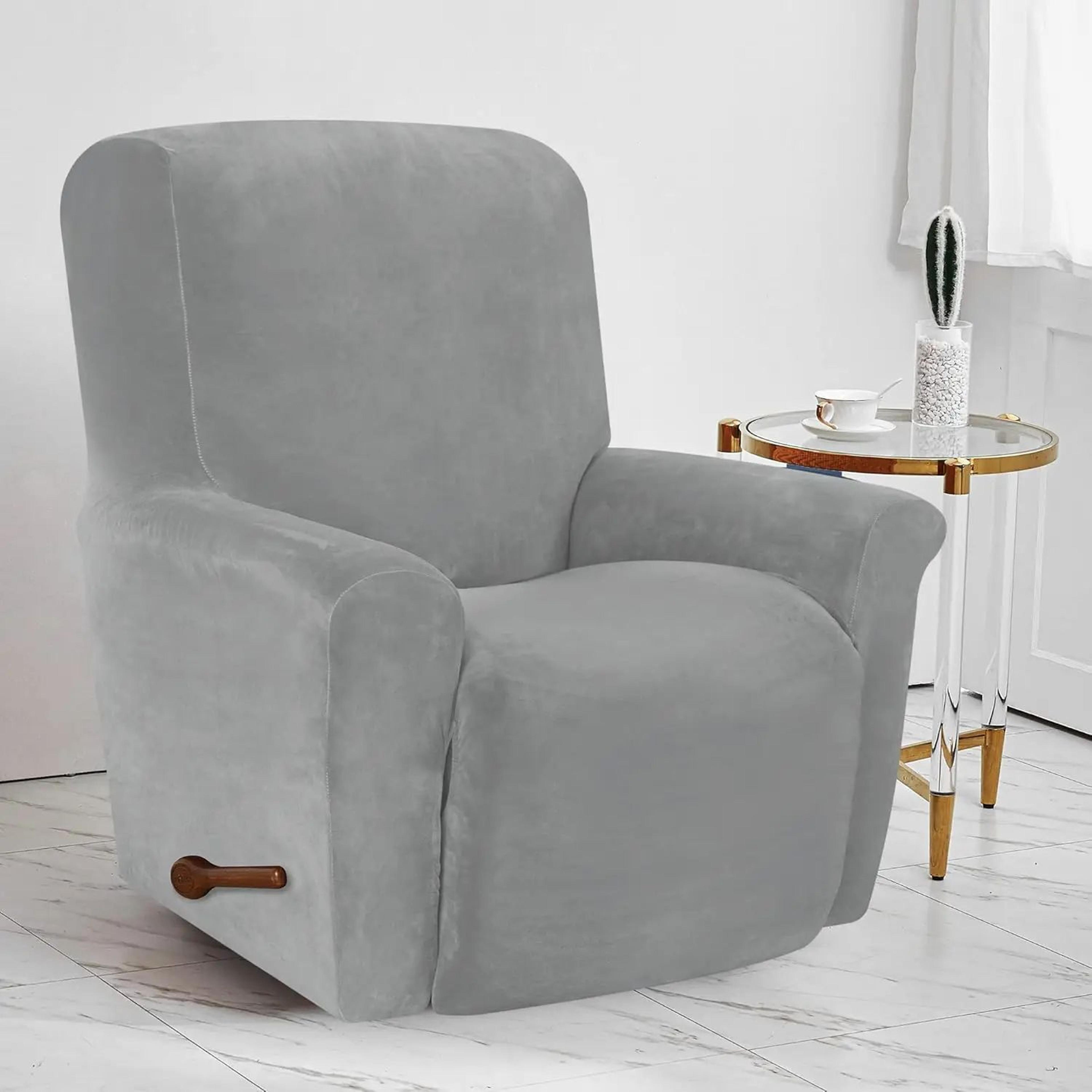 Battilo Waterproof Stretch Recliner Chair Cover With Pocket Plaid Furniture Protector 12