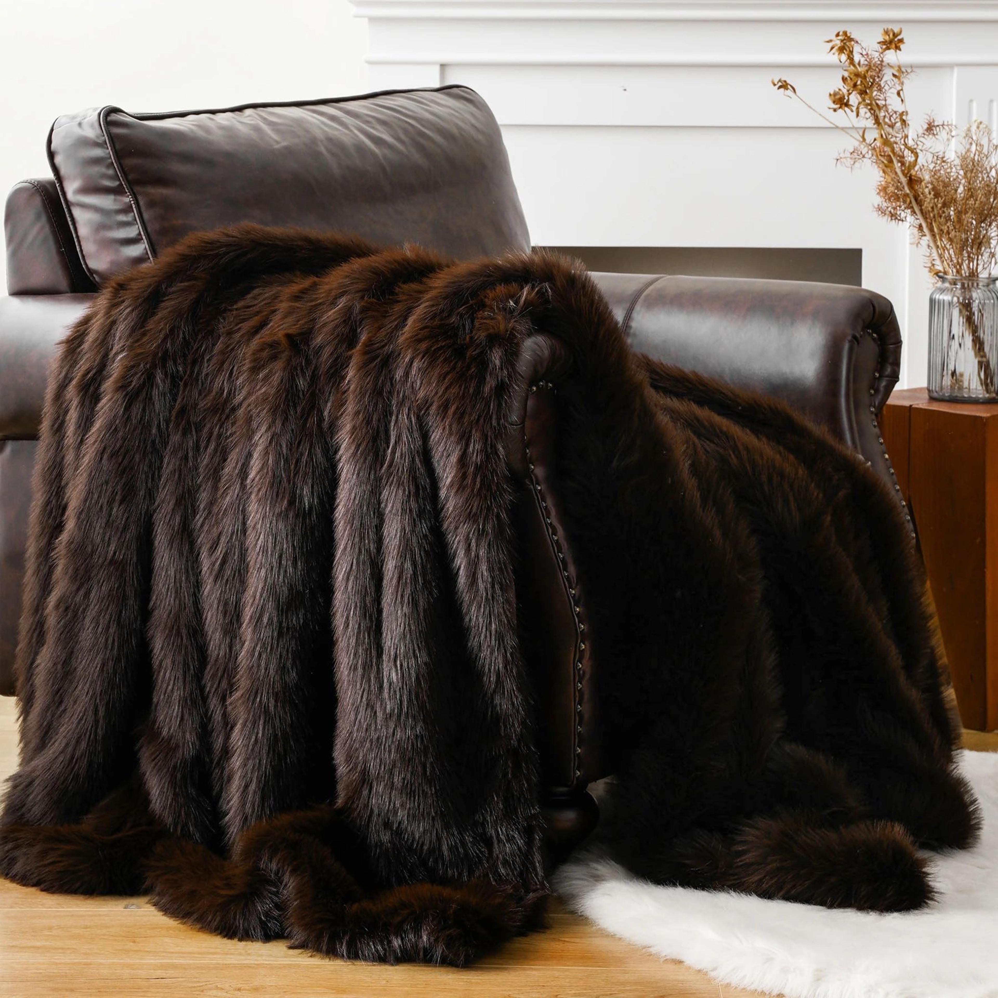 Luxury Mink Faux Fur Throw Blanket Soft Warm Plush Blanket For Bed And Sofa 1