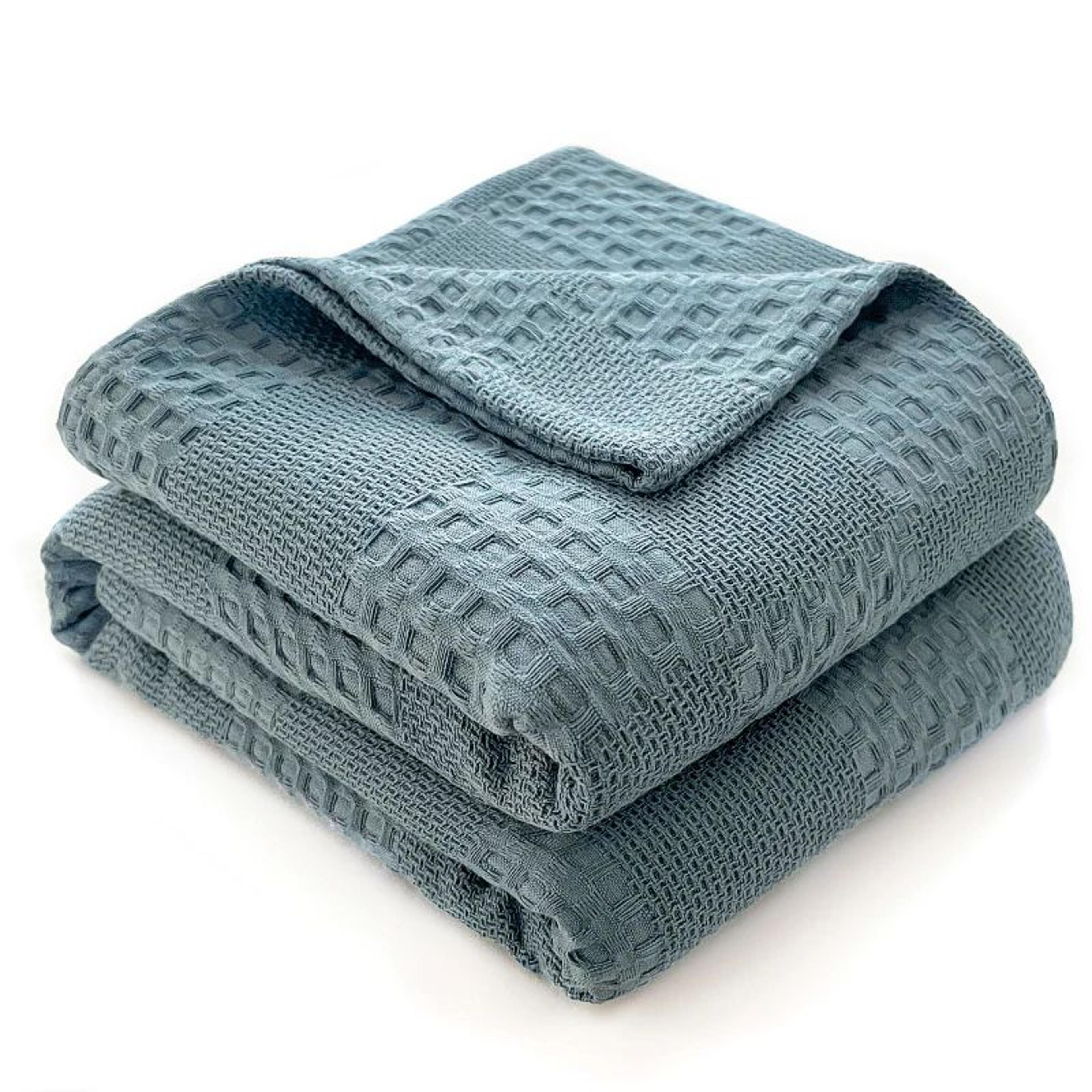 Battilo Cotton Waffle Throw Blanket Soft Breathable Lightweight Blanket For Bed And Sofa 7