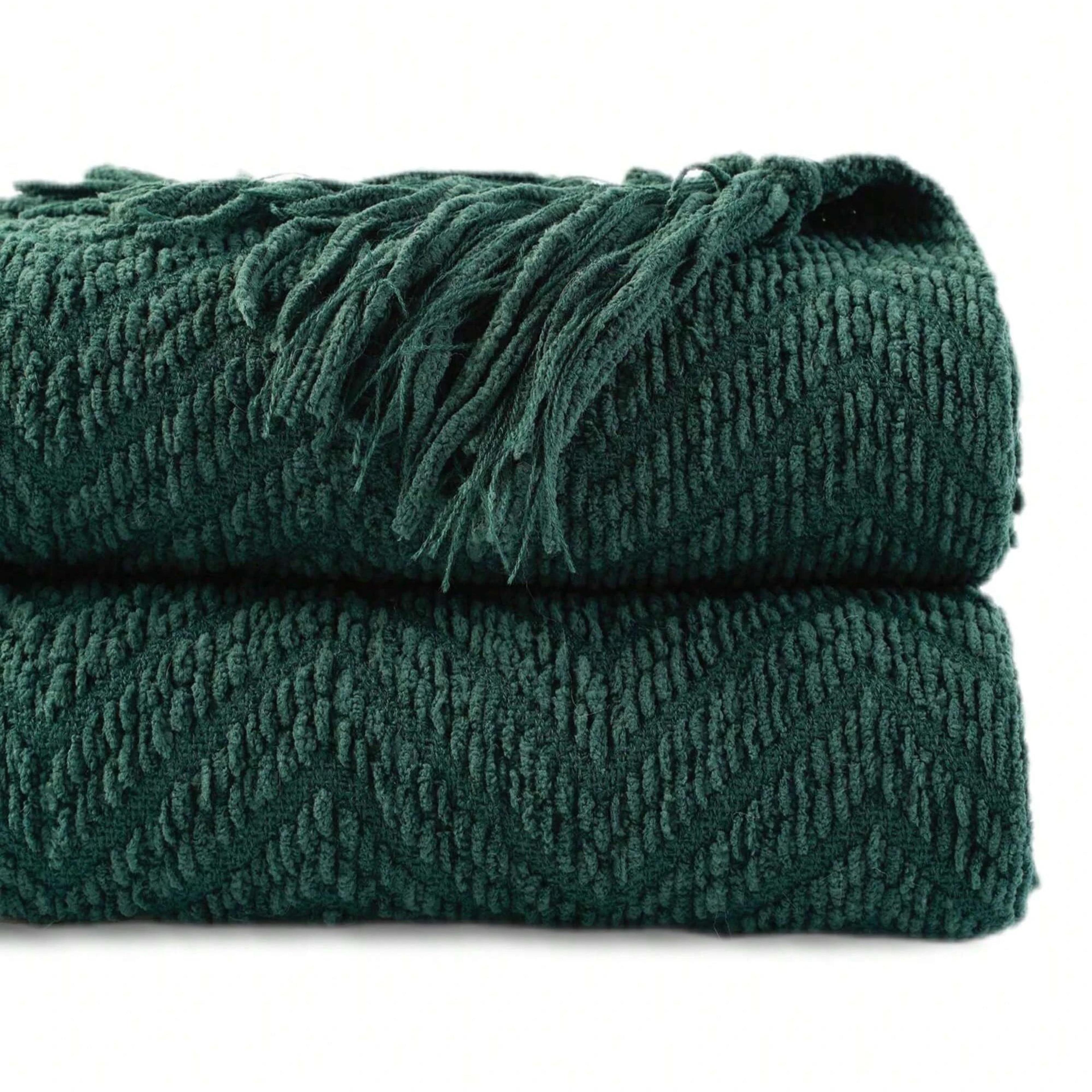 Battilo Soft Chenille Plaid Knit Throw Blanket For Couch And Bed 9