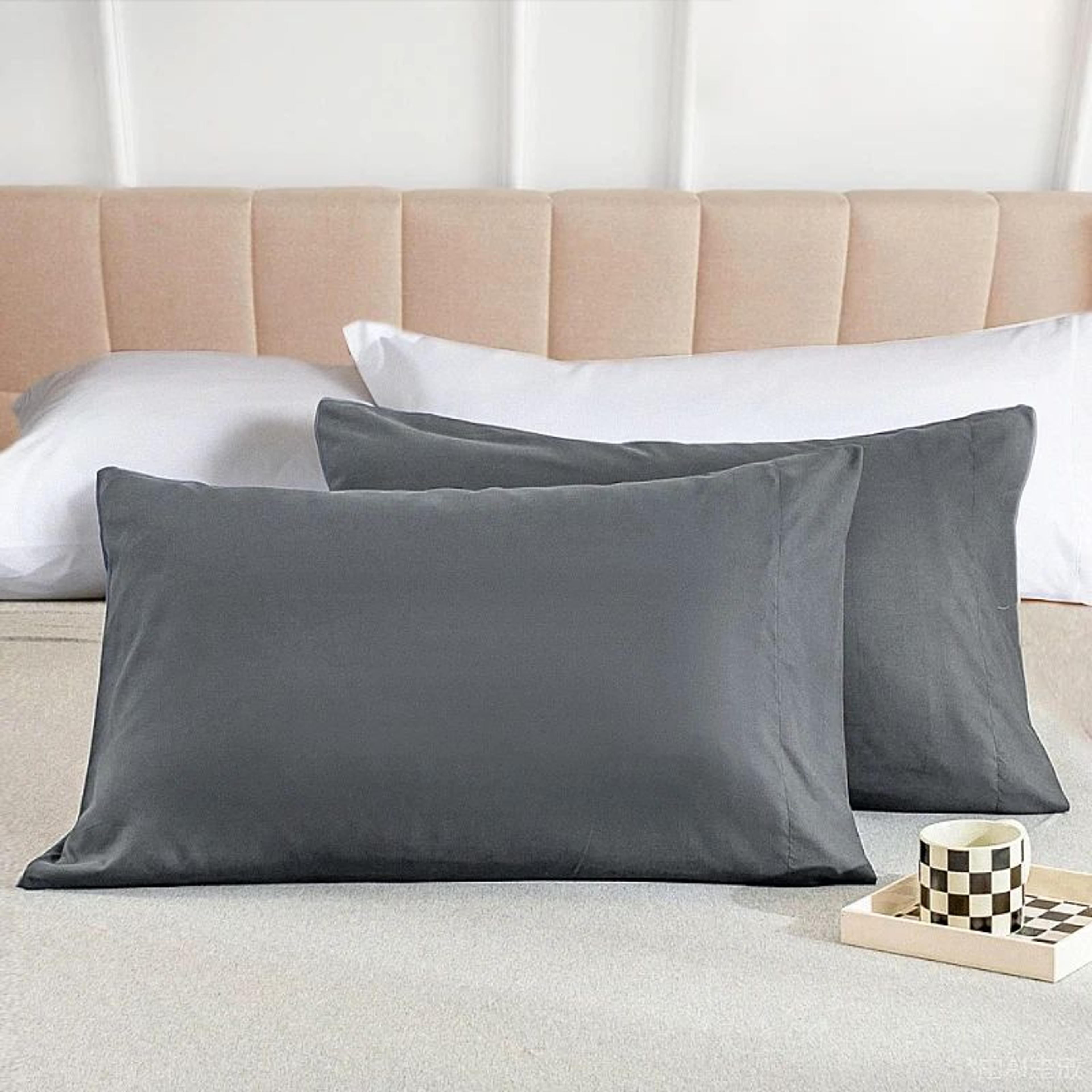 2PCS Soft Microfiber Envelope Pillowcases Queen King Size 1