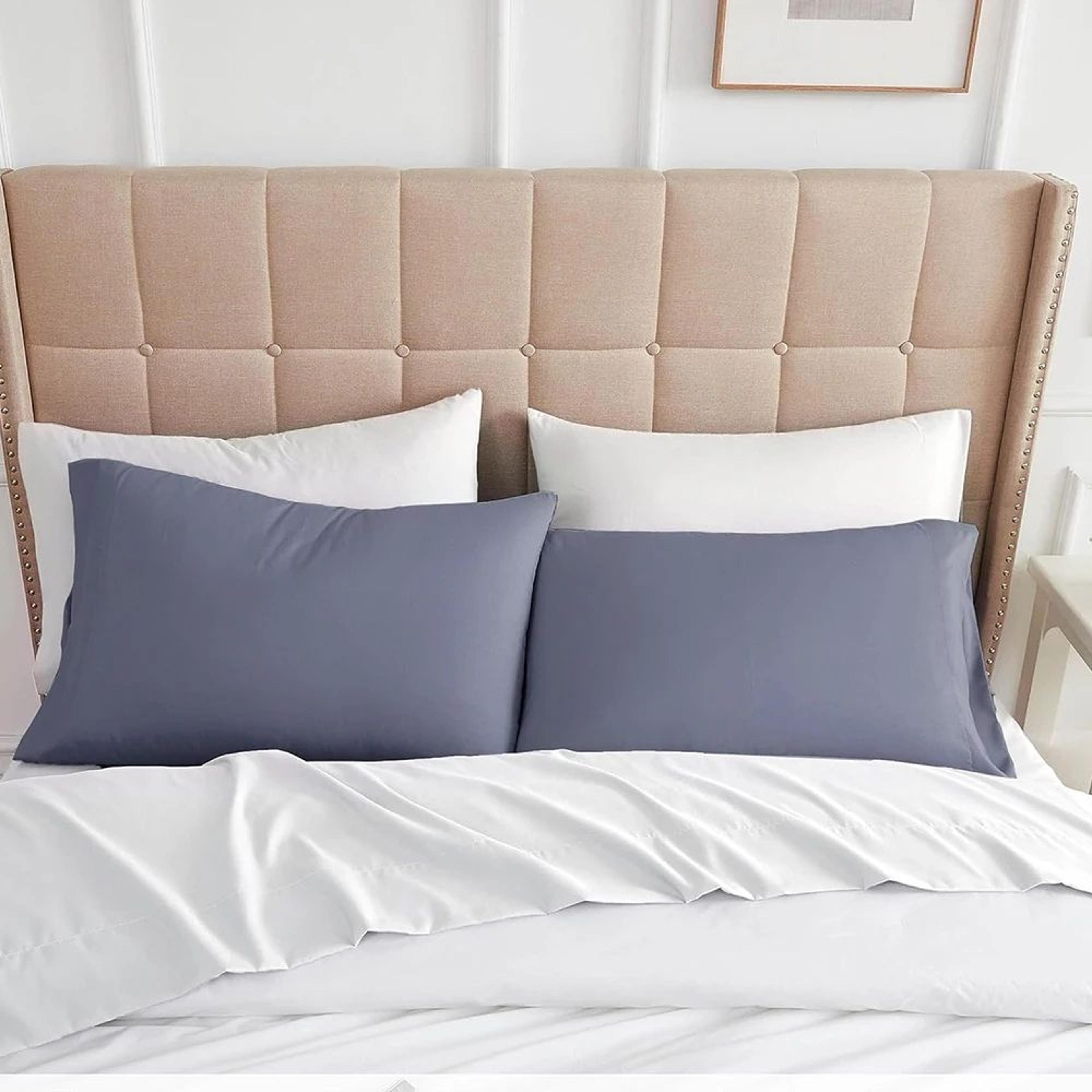 2PCS Soft Microfiber Envelope Pillowcases Queen King Size 3