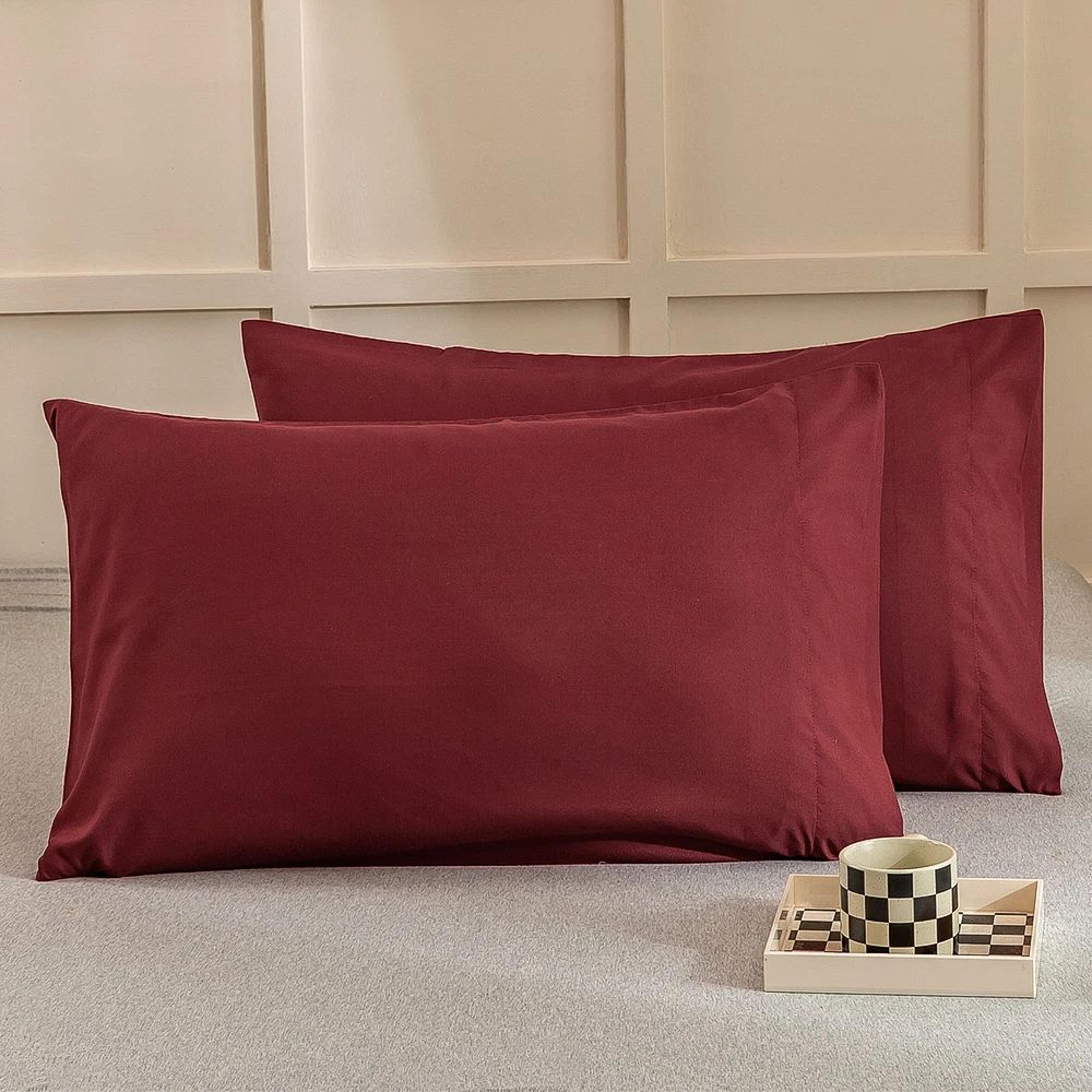 2PCS Soft Microfiber Envelope Pillowcases Queen King Size 7