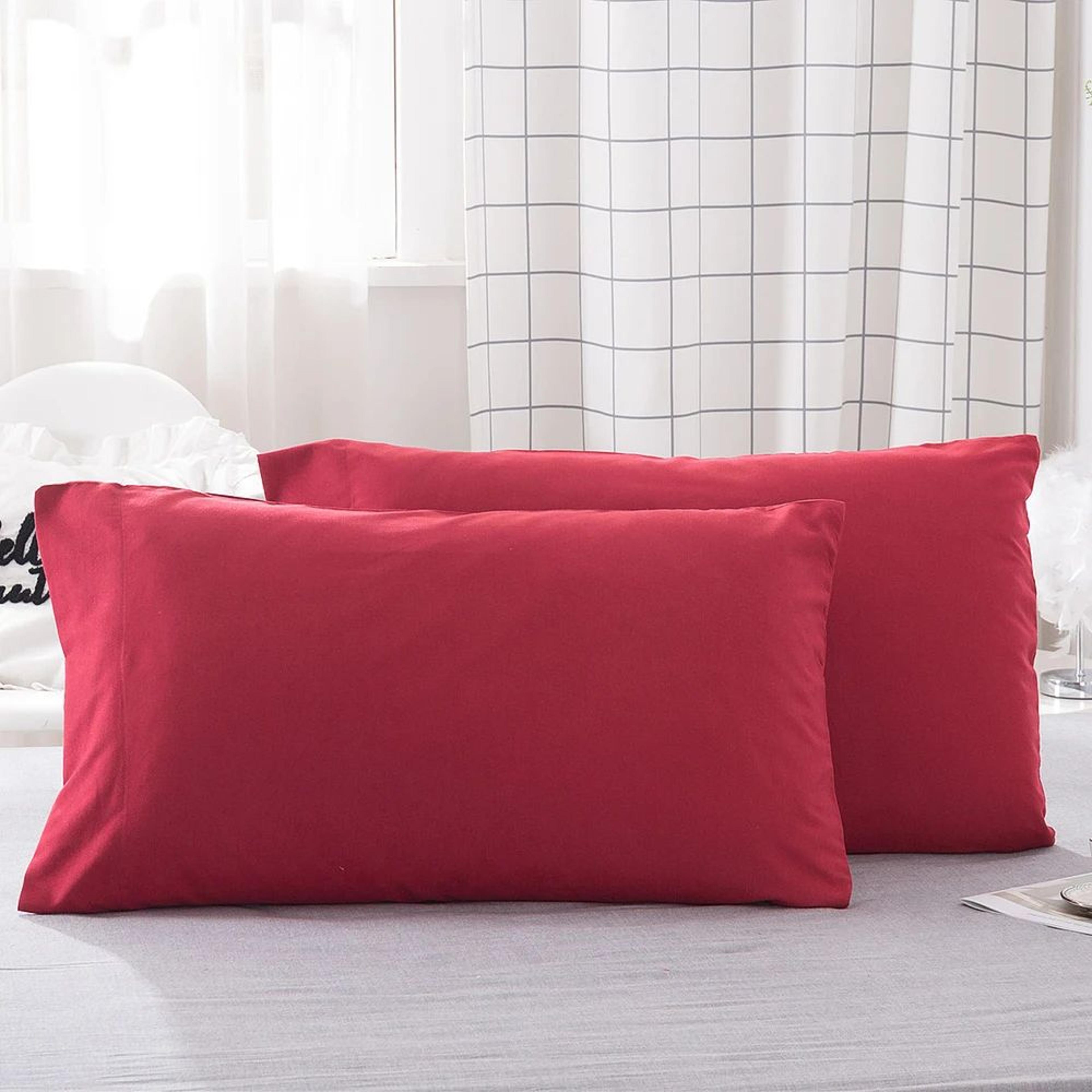 2PCS Soft Microfiber Envelope Pillowcases Queen King Size 14