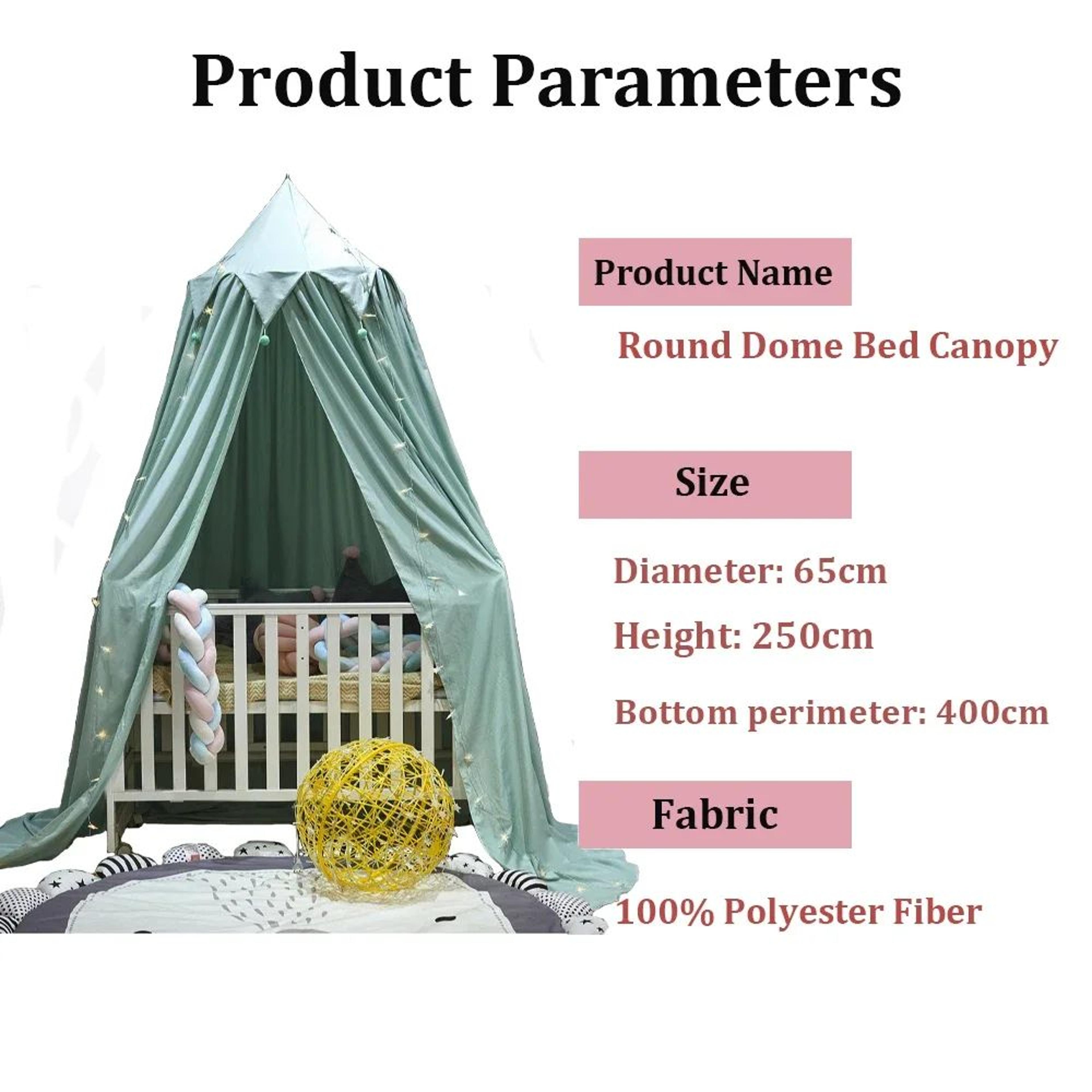 Battilo Round Dome Kids Bed Canopy Mosquito Net And Reading Noo 5