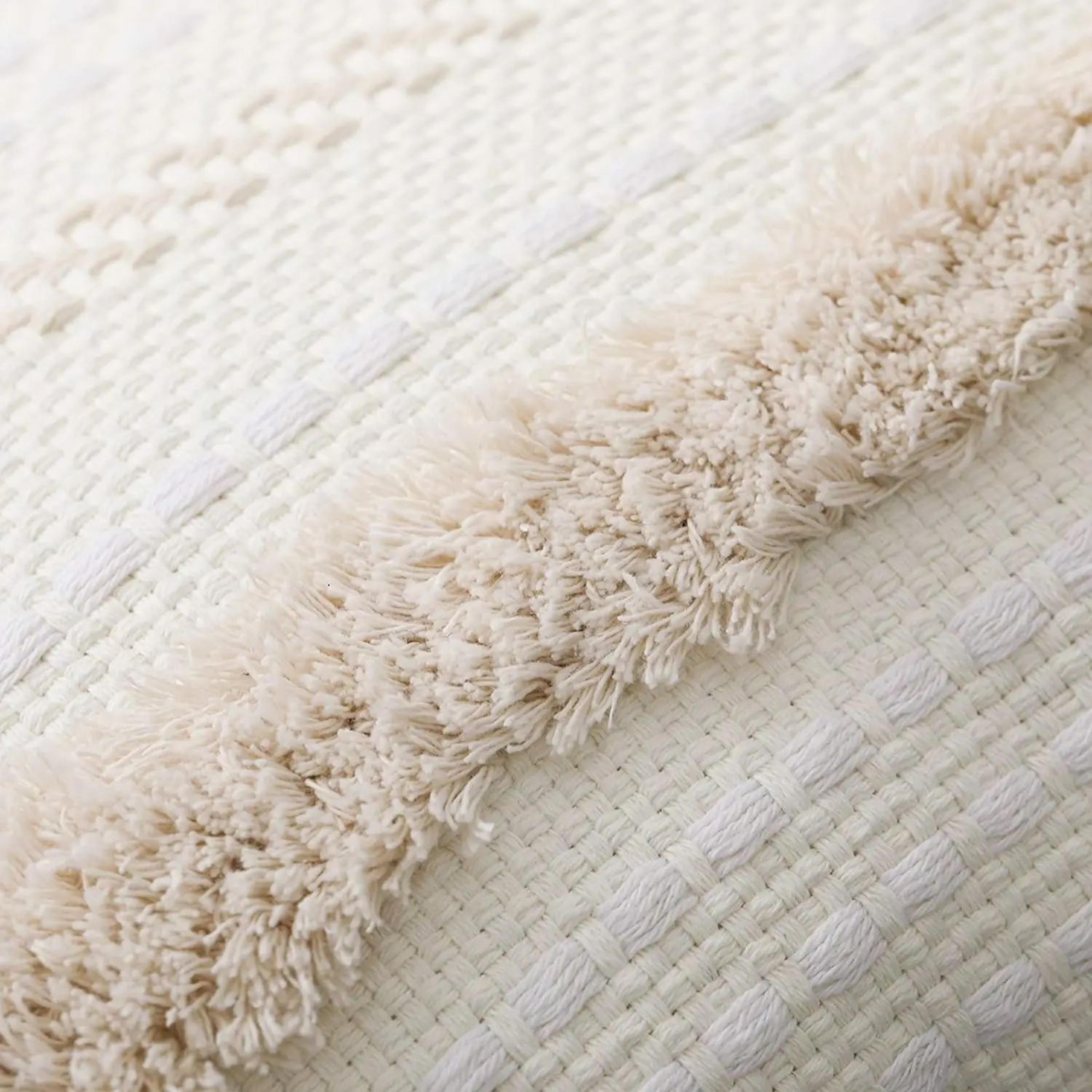 Boho Tufted Throw Pillow Cover With Tassels Neutral Woven Cushion Cover 5