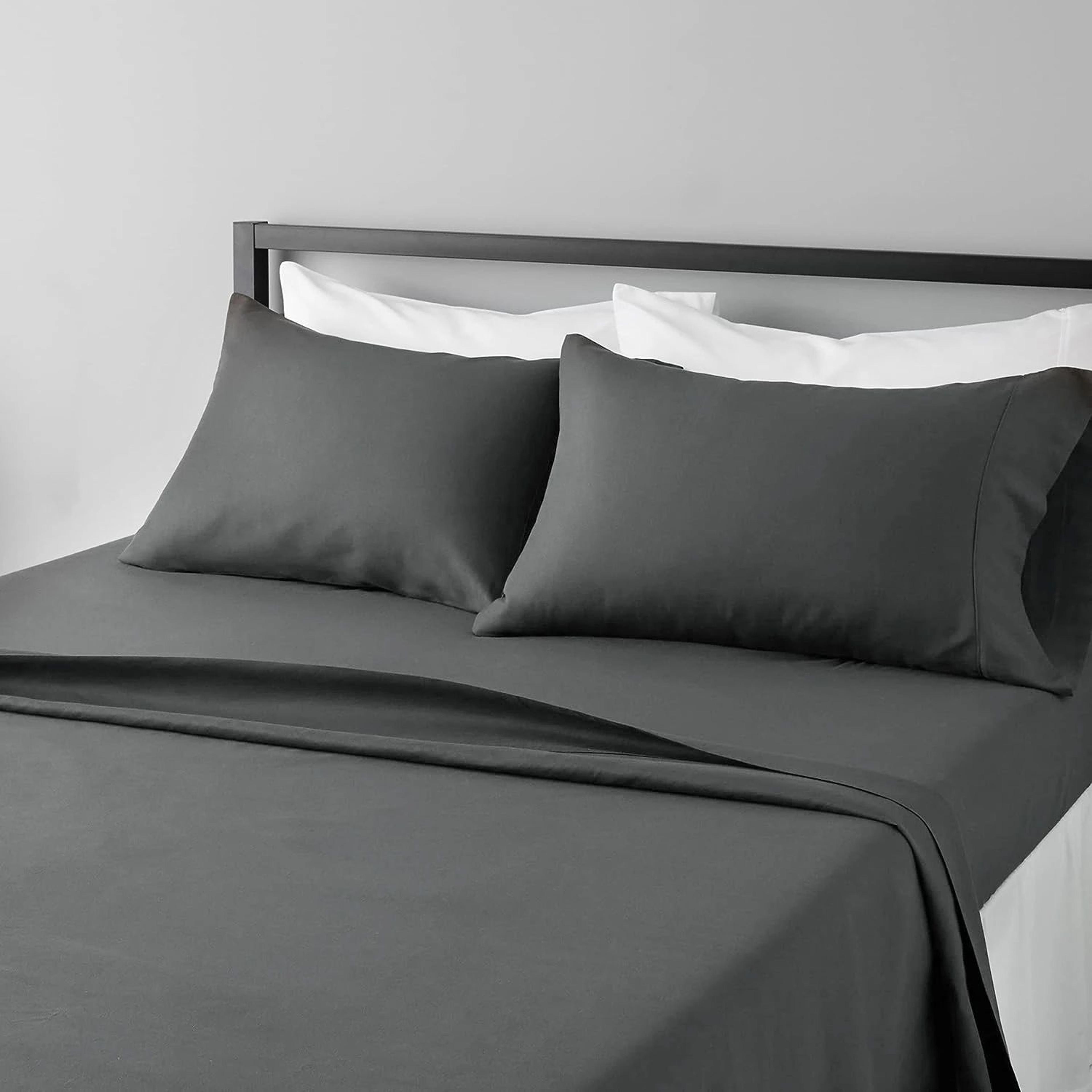 4 Piece Soft Microfiber Bed Sheet Set With Flat Sheet Fitted Sheet And Pillowcases 6