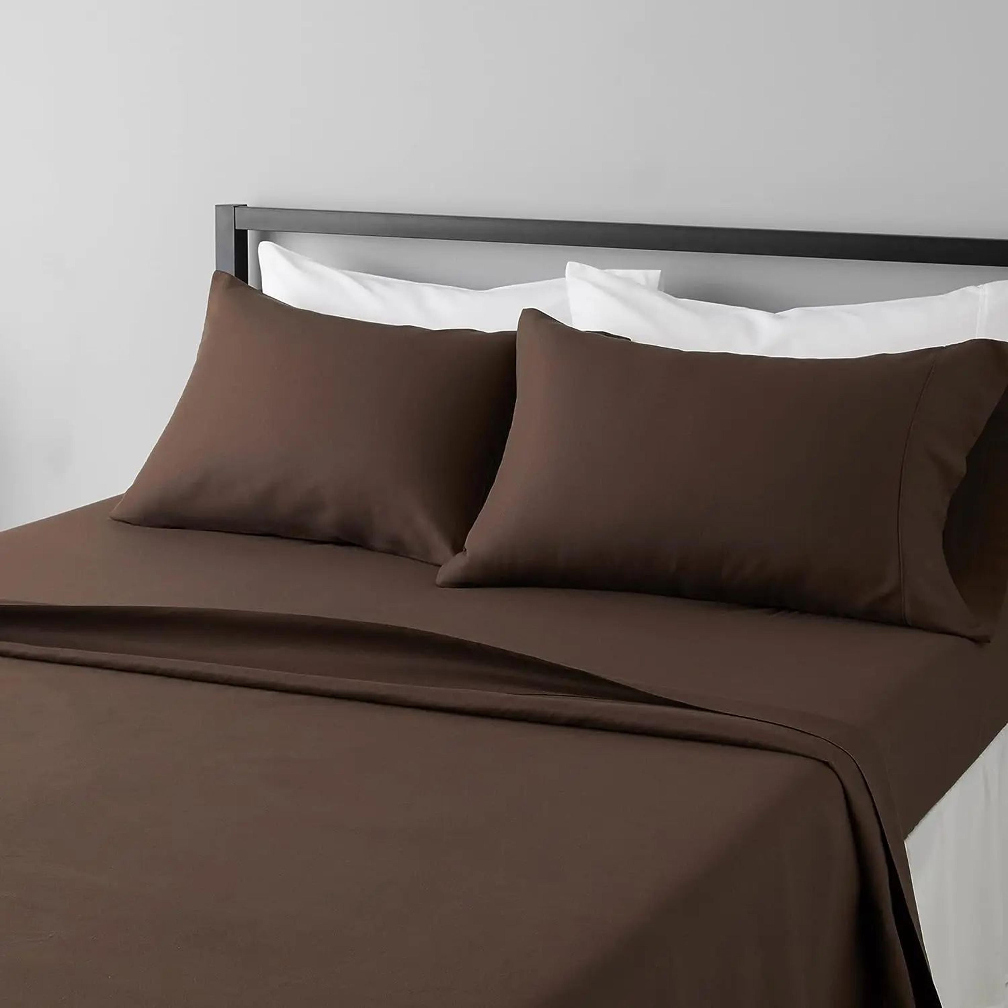 4 Piece Soft Microfiber Bed Sheet Set With Flat Sheet Fitted Sheet And Pillowcases 8