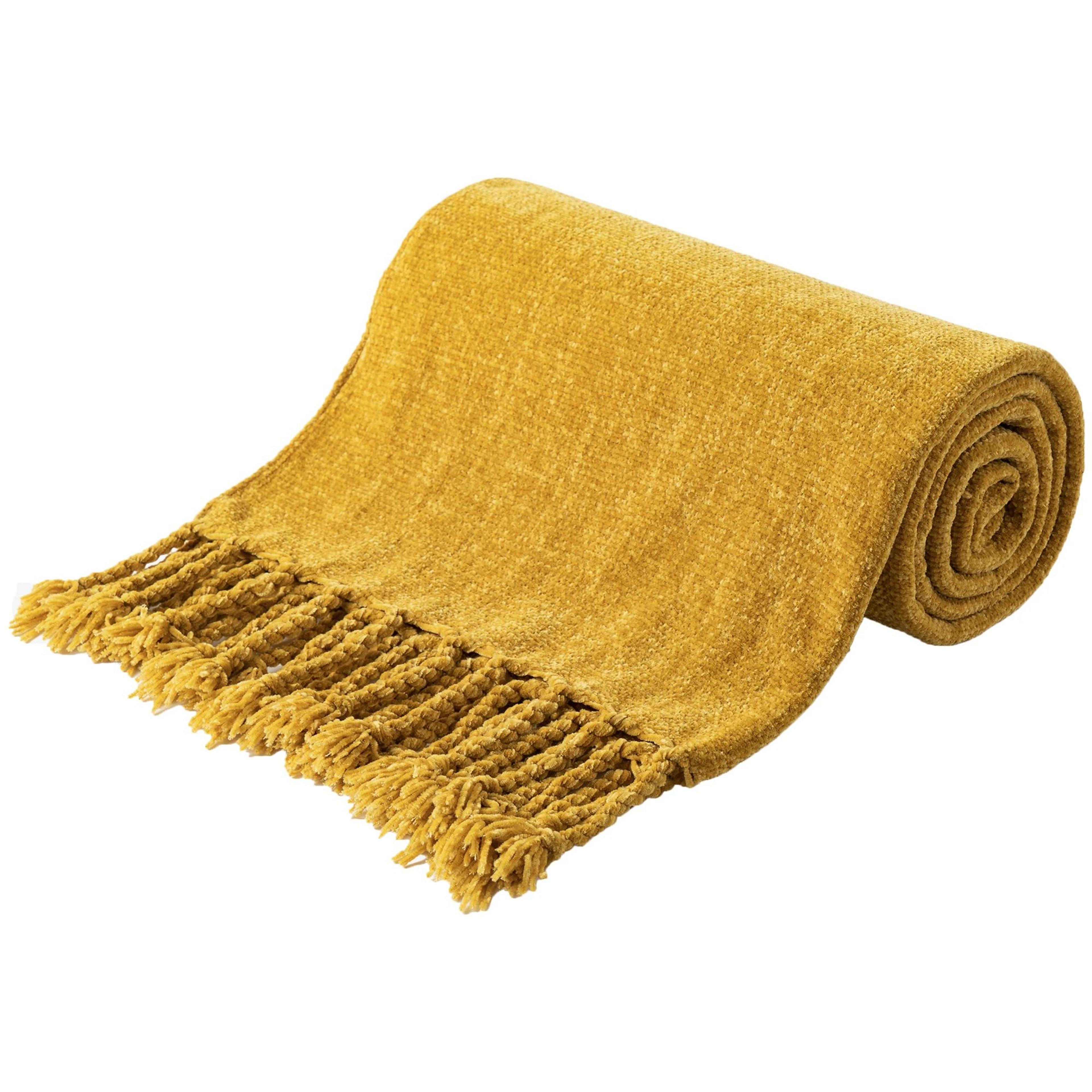 Chenille Knit Throw Blanket With Fringe Tassels Soft Lightweight Sofa And Bed Decor 13