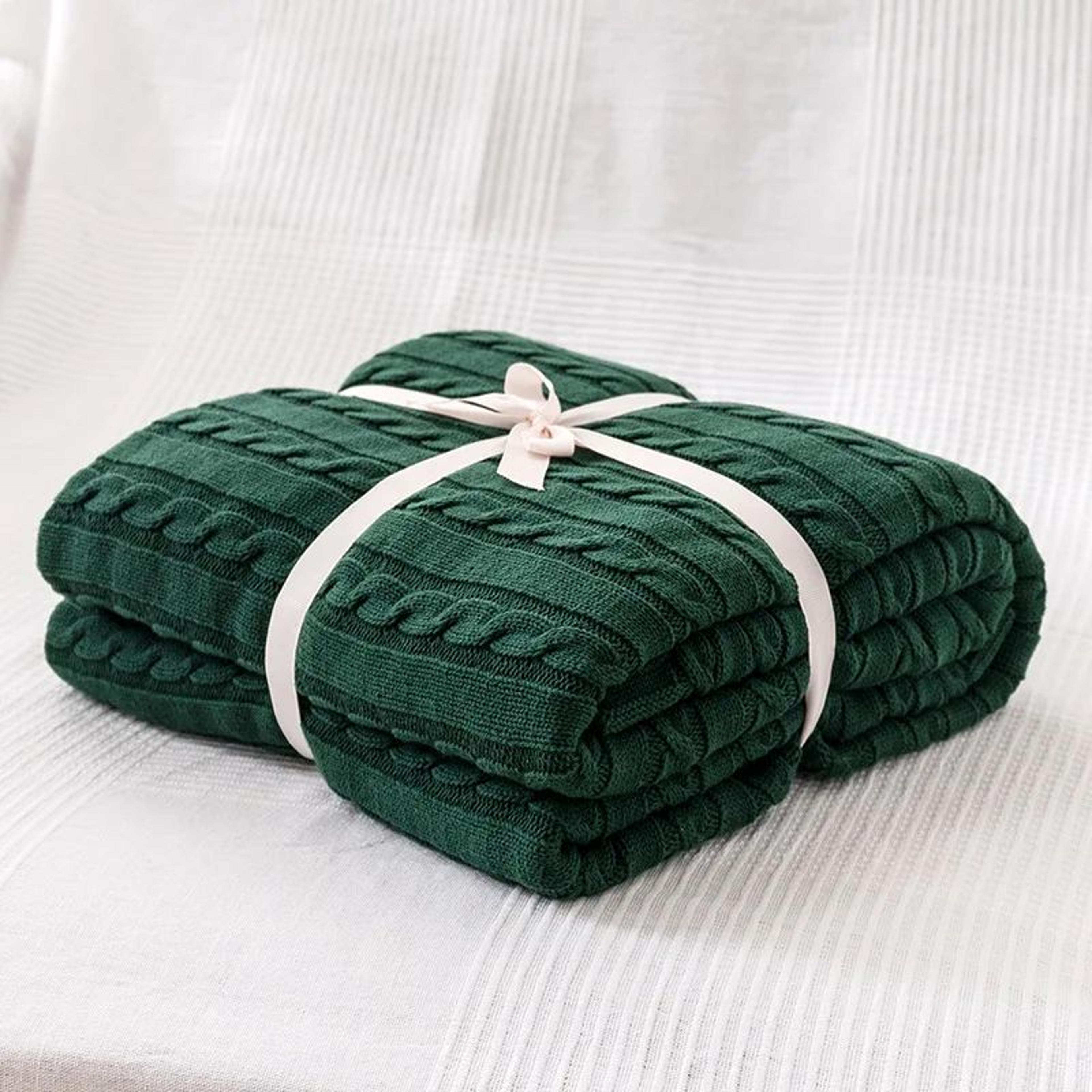 Cotton Cable Knit Throw Blanket Soft Cozy Decorative Bed And Sofa Blanket 8