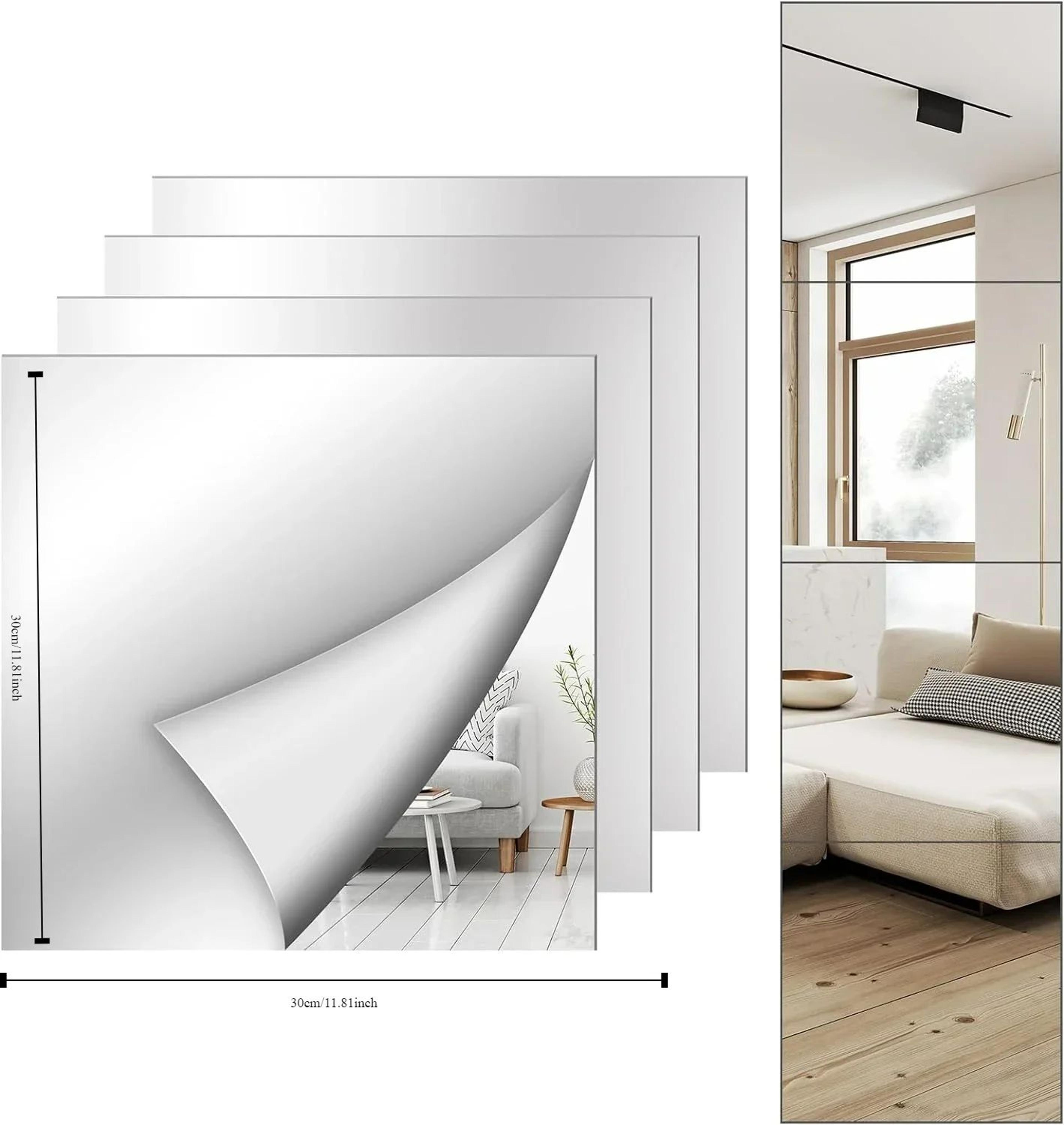 Shatterproof Soft Acrylic Full Length Wall Mirror Frameless Full Body Mirror 4