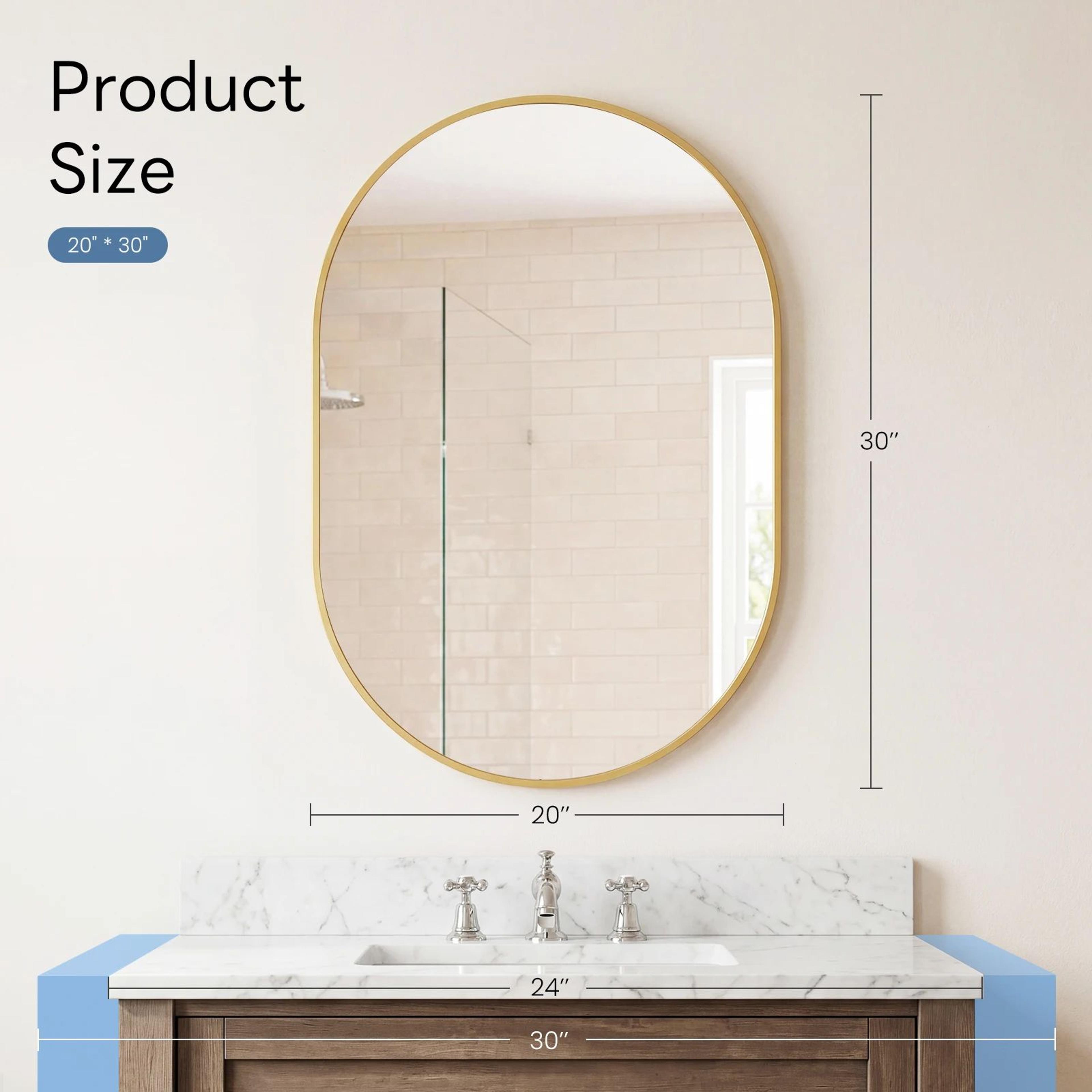 Modern Oval Metal Frame Wall Mirror With Tempered Glass For Bedroom And Living Room 11